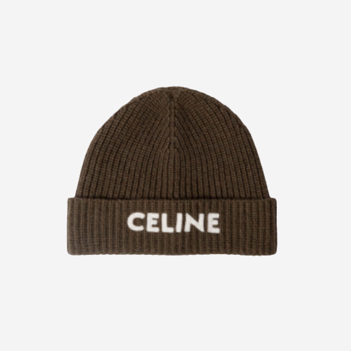 Celine Embroidered Knit Wool Beanie Khaki 상세 이미지 1