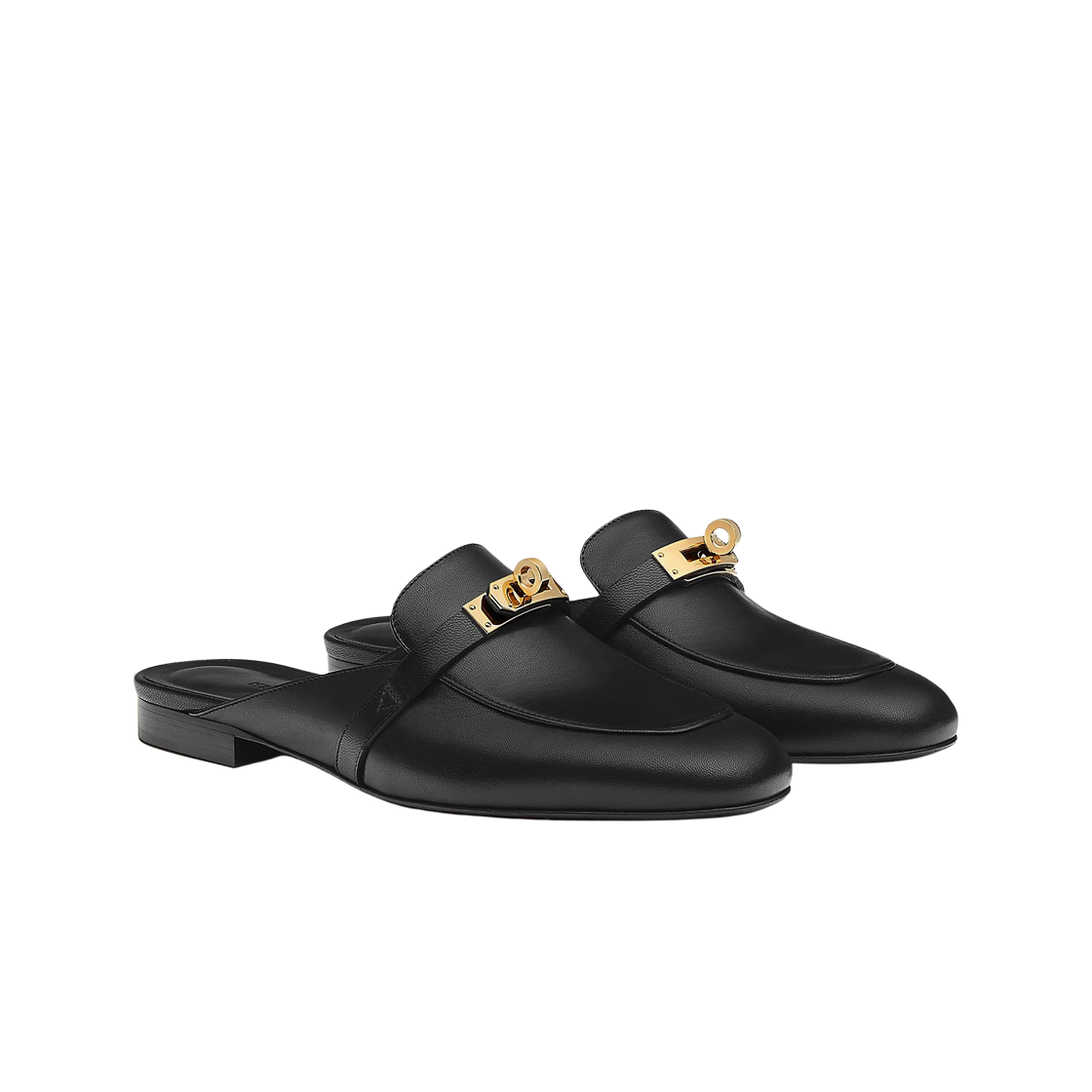 (W) 에르메스 오즈 뮬 고트스킨 & 골드 하드웨어 누아((W) Hermes Oz Mule Goatskin & Gold Noir) - 2