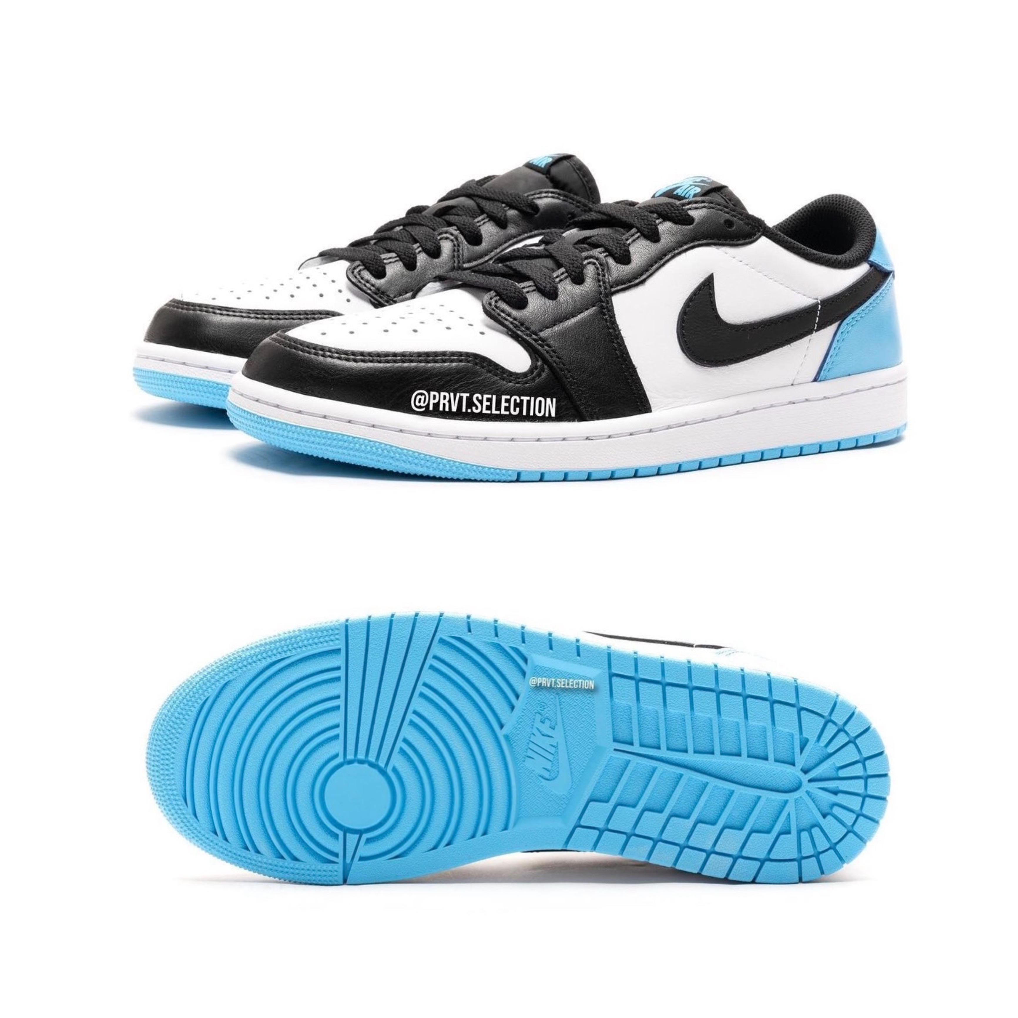 Jordan 1 Retro Low OG Black and Dark Powder Blue, (W) Jordan 1 Retro Low OG Black and Dark Powder Blue 착용 스타일 - 2