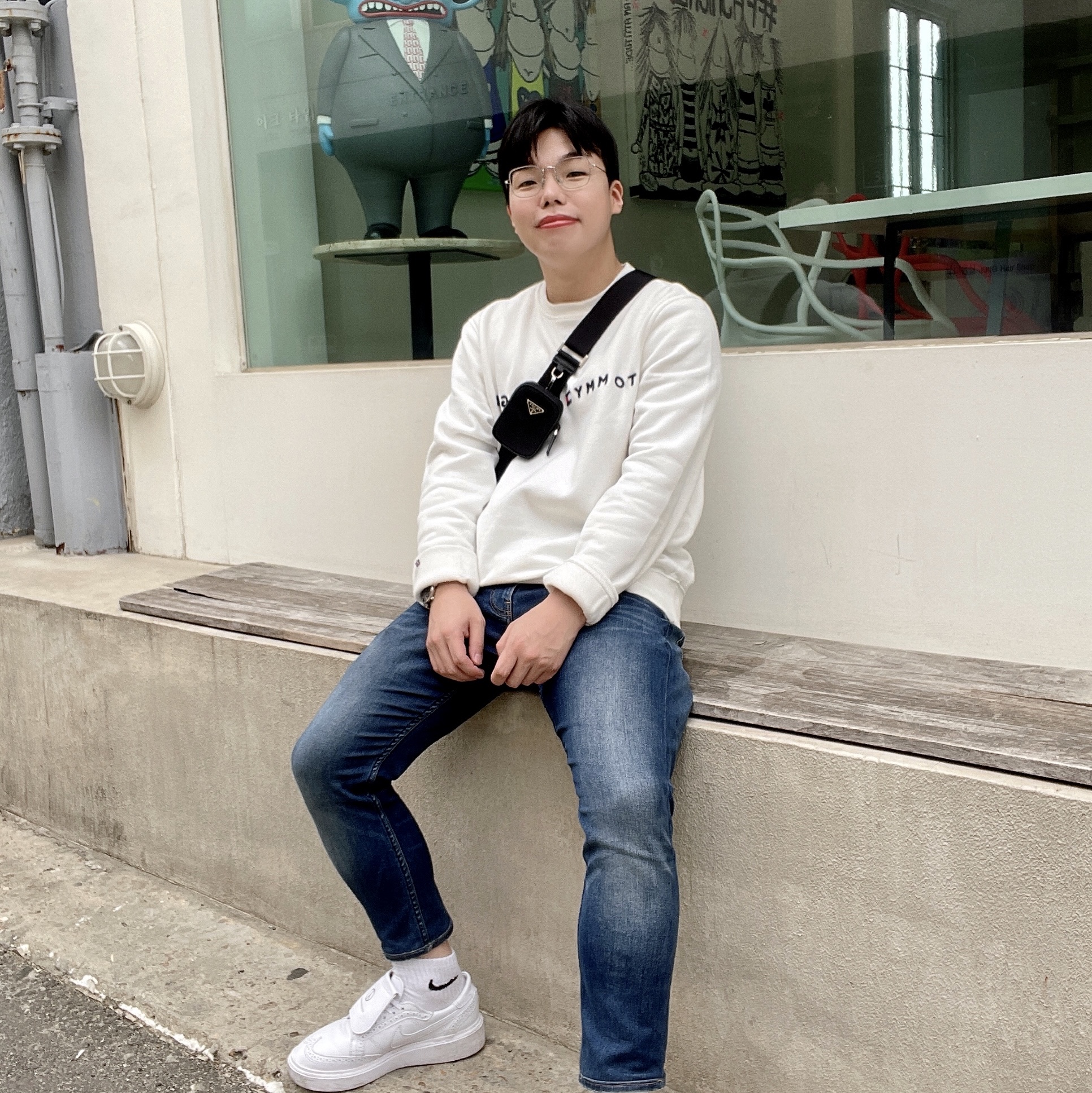 Nike x Peaceminusone Kwondo1 White 착용 스타일 - 2