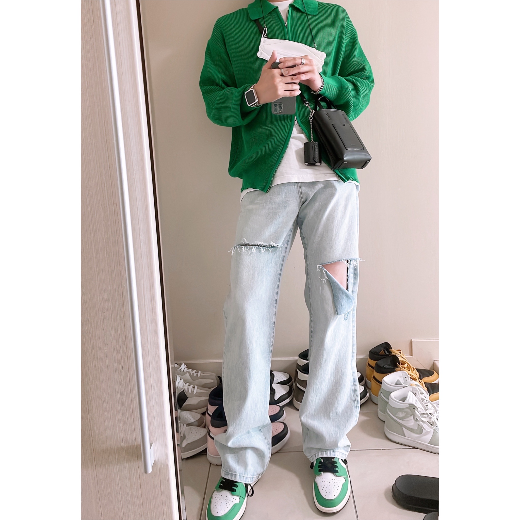 (W) Jordan 1 Retro High OG Lucky Green 착용 스타일