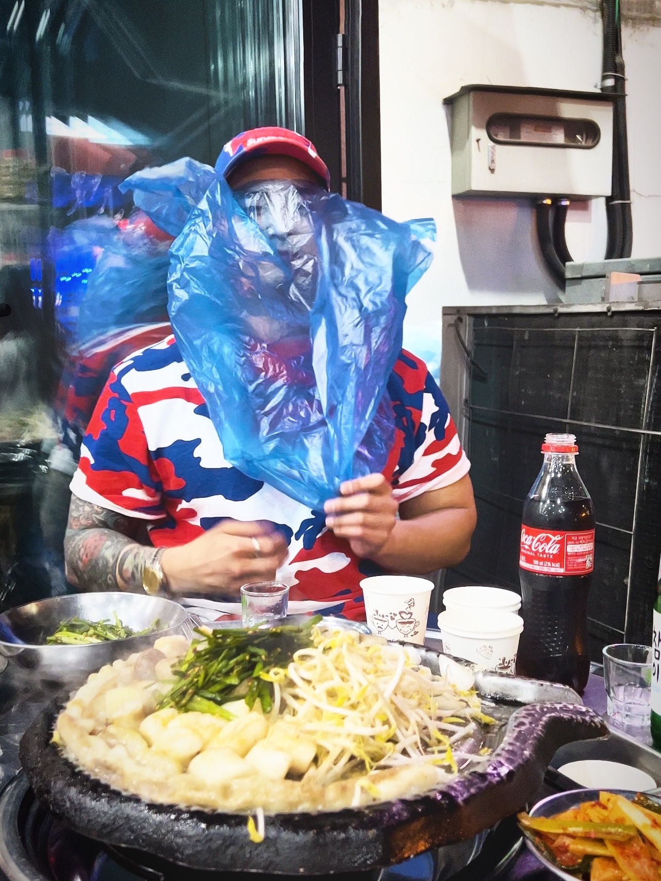 Supreme Washed Chino Twill Camp Cap Red Camo - 22SS, Nike x Parra SB Team USA Coveralls Brave Blue - US/EU 착용 스타일 - 2