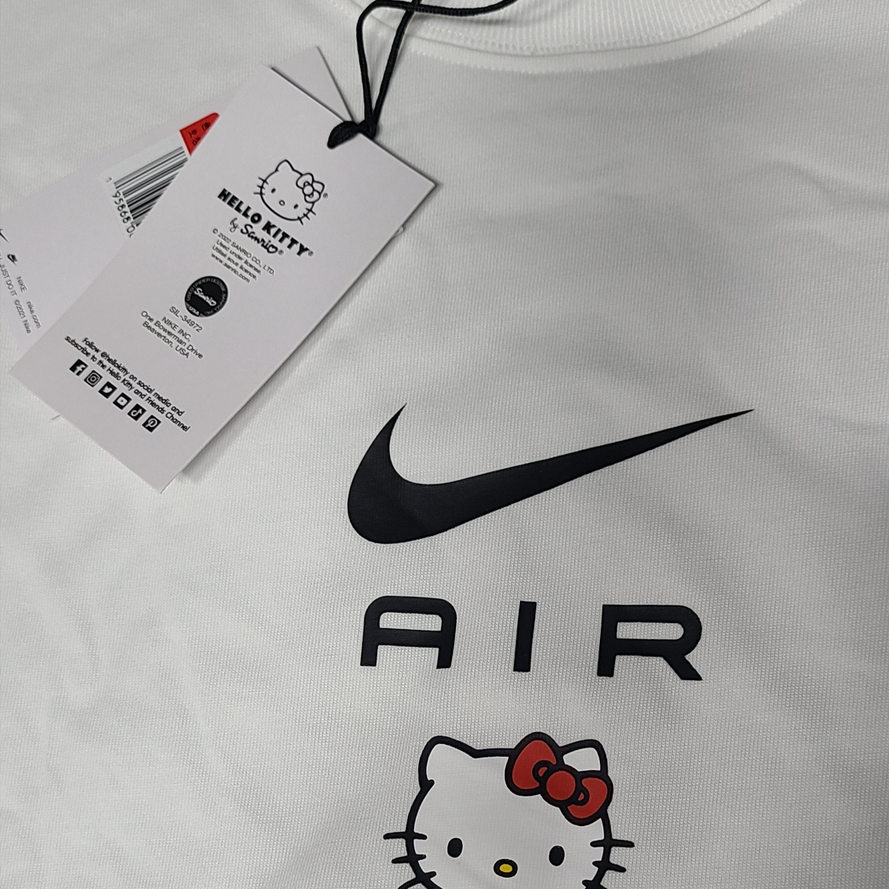 Nike x Hello Kitty NRG Air T-Shirt White - Asia 착용 스타일 - 3