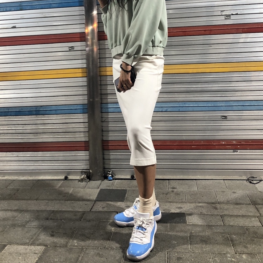 (GS) Jordan 11 Retro Low University Blue, Jordan 11 Retro Low University Blue 2017 착용 스타일 - 3