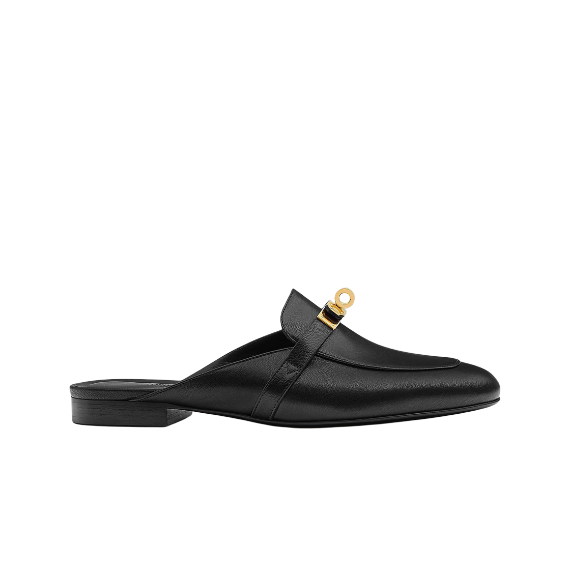 H221081Z02 (W) Hermes Oz Mule Goatskin & Gold Noir