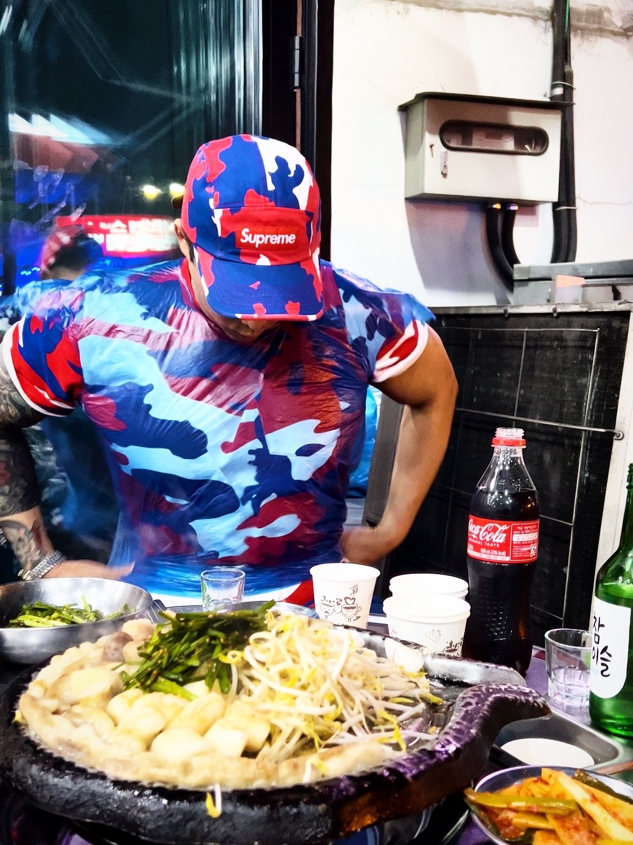 Supreme Washed Chino Twill Camp Cap Red Camo - 22SS, Nike x Parra SB Team USA Coveralls Brave Blue - US/EU 착용 스타일 - 5