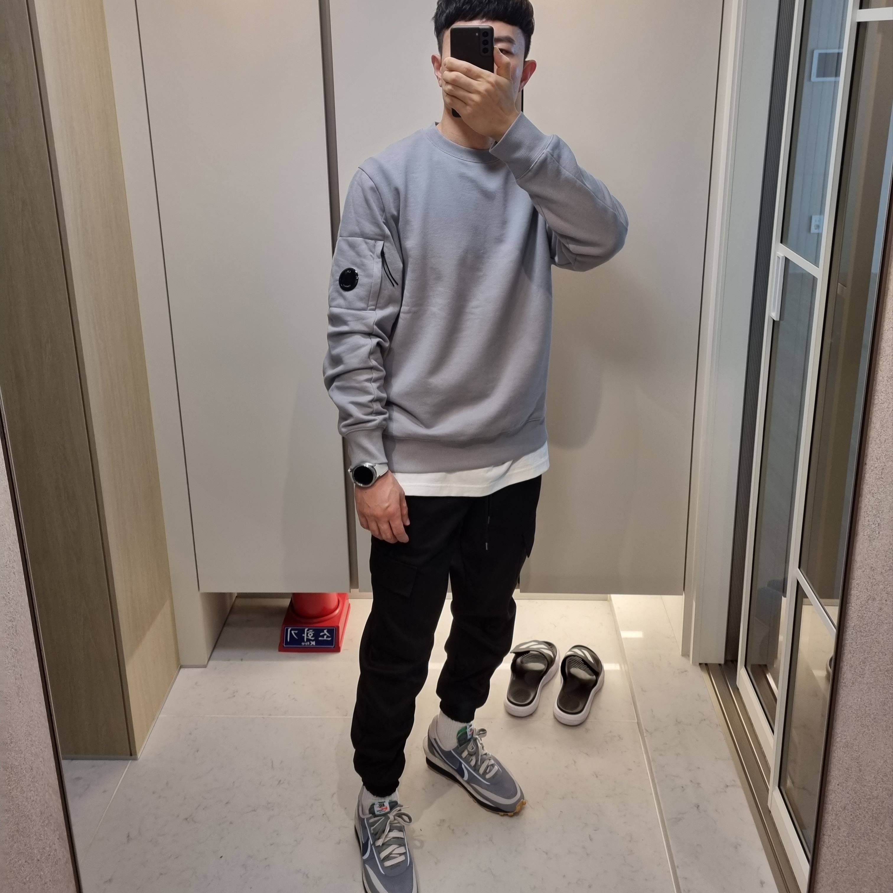 Nike x Sacai x Clot LDWaffle Cool Grey 착용 스타일