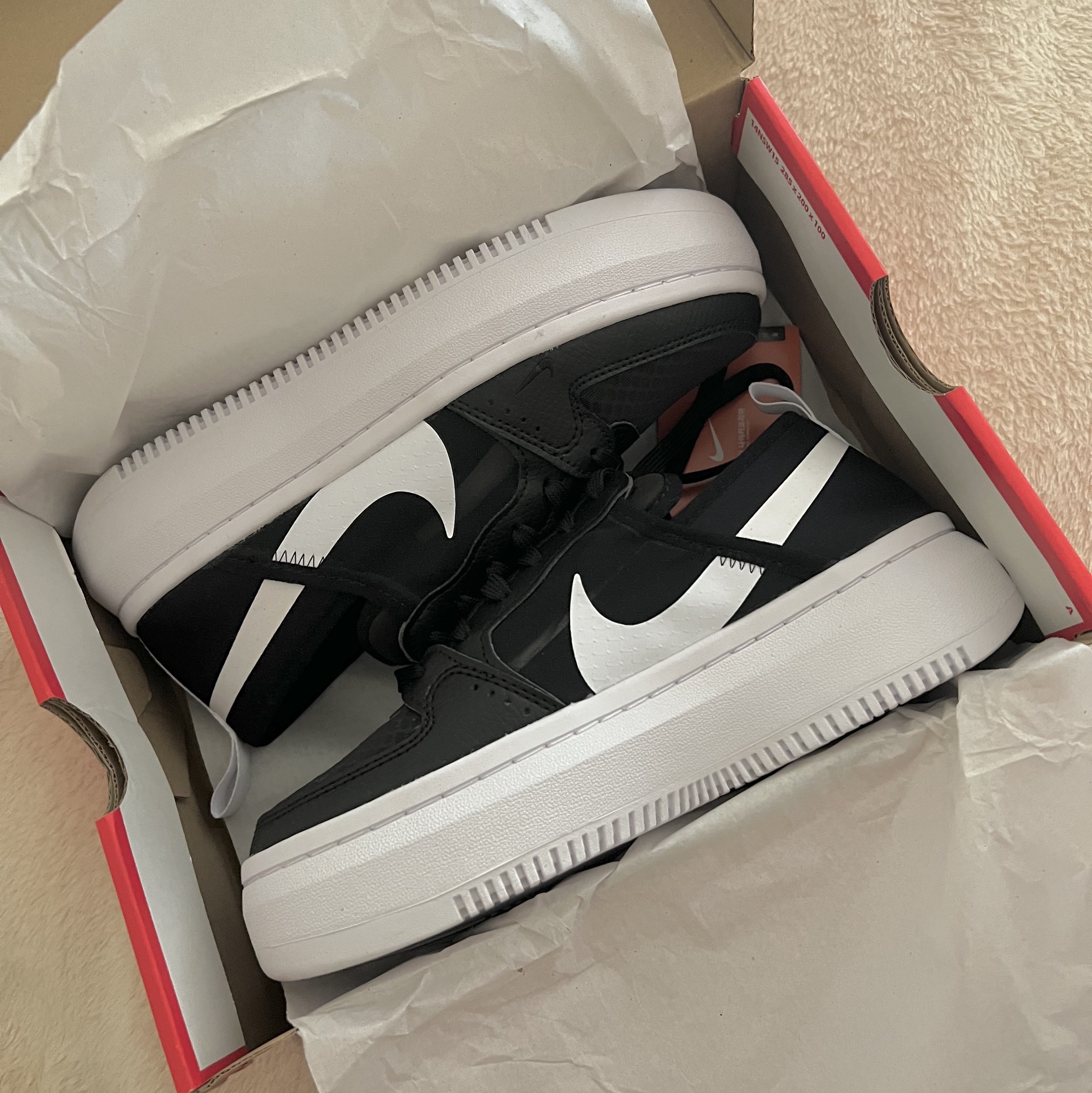 (W) Nike Court Vision Alta Black White 착용 스타일