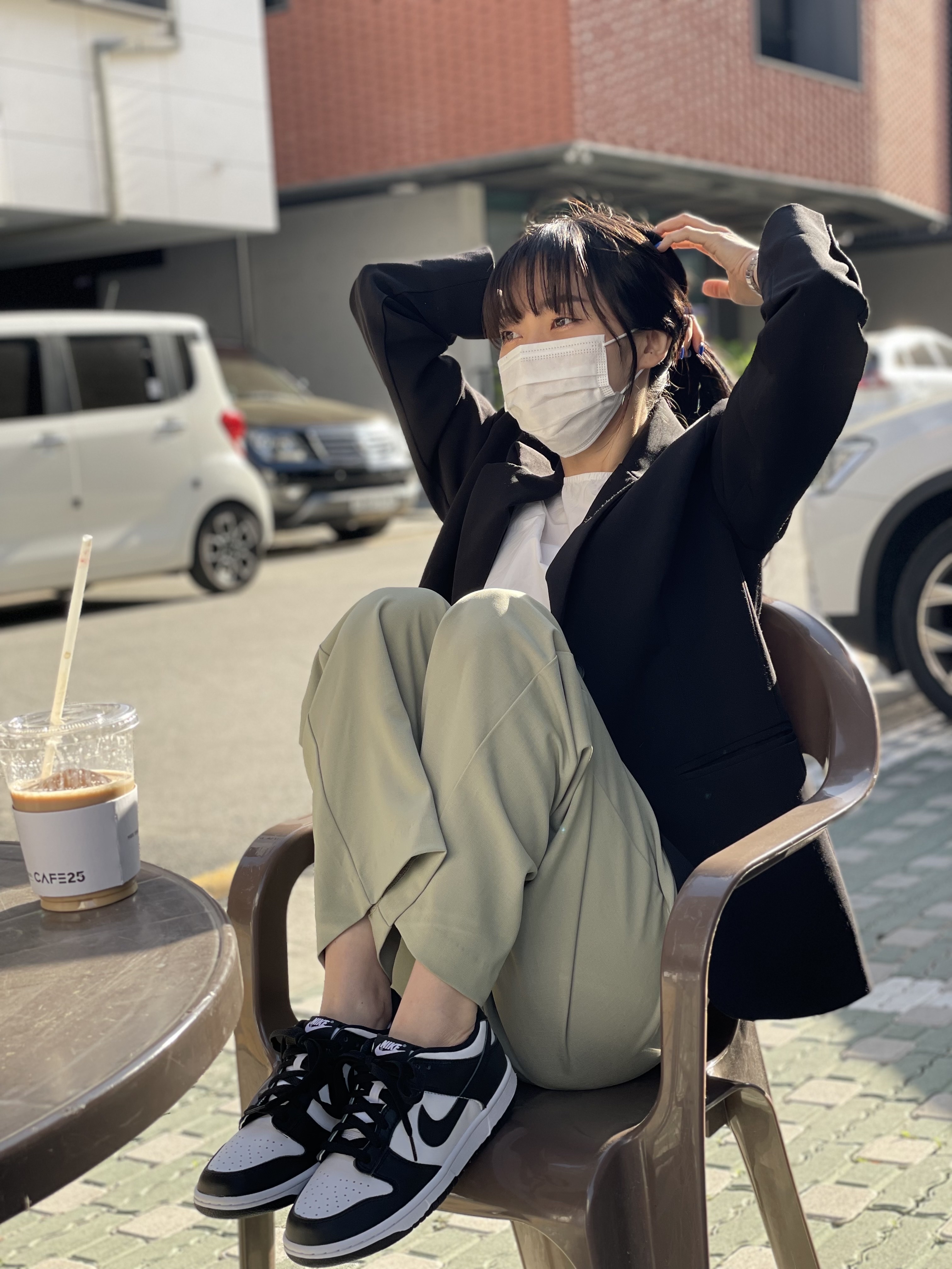 (GS) Nike Dunk Low Black, Nike Dunk Low Retro Black 착용 스타일