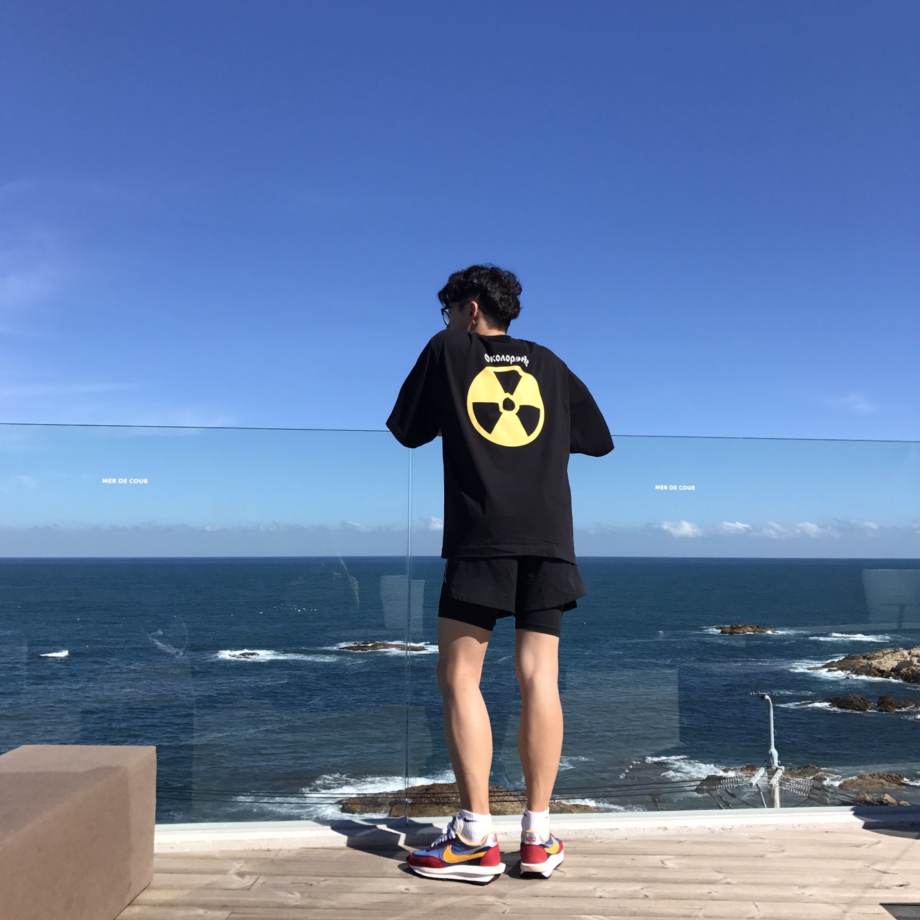 Nike x Sacai LDWaffle Blue Multi 착용 스타일