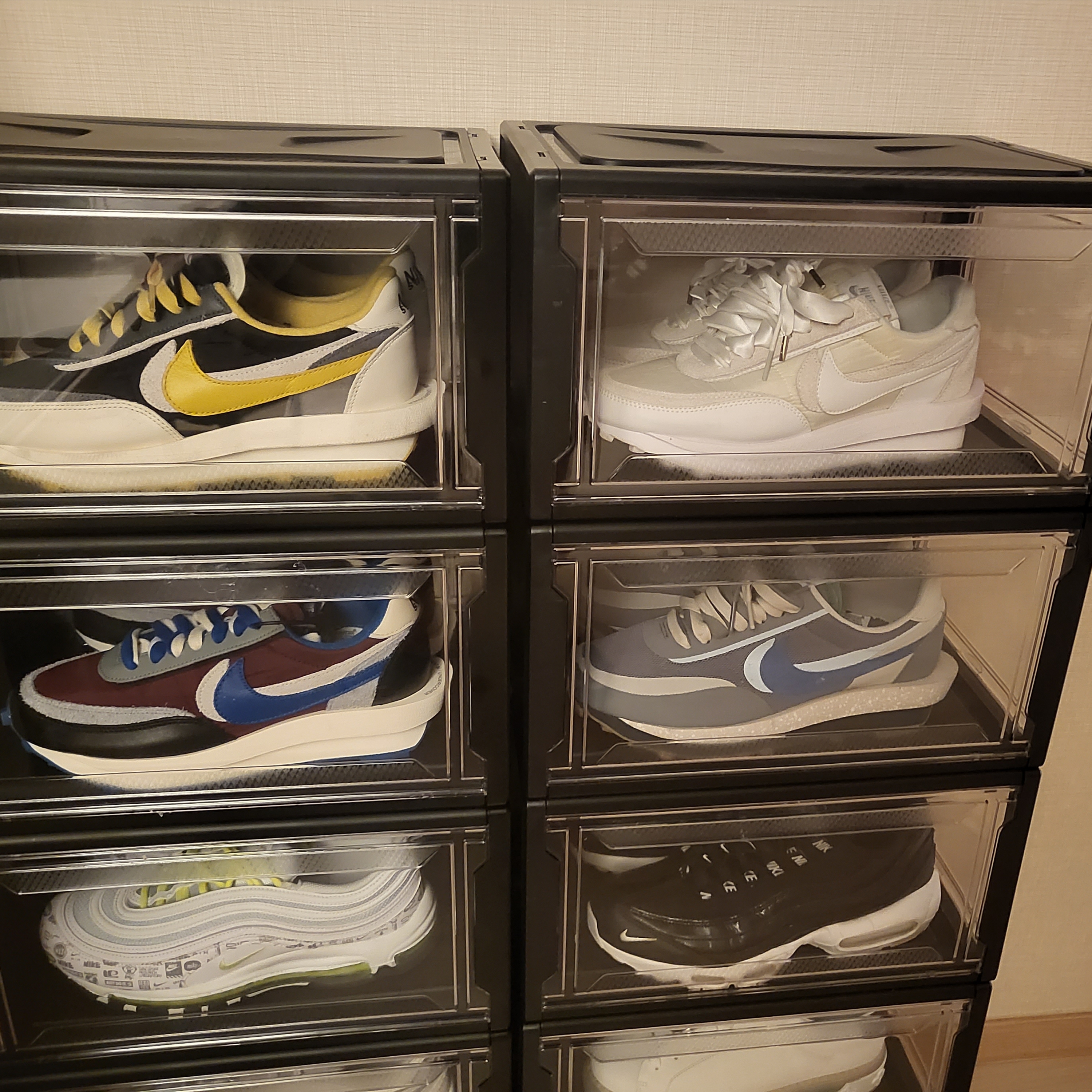 Nike x Sacai x Undercover LDWaffle Black Bright Citron, Nike x Sacai x Clot LDWaffle Cool Grey 착용 스타일
