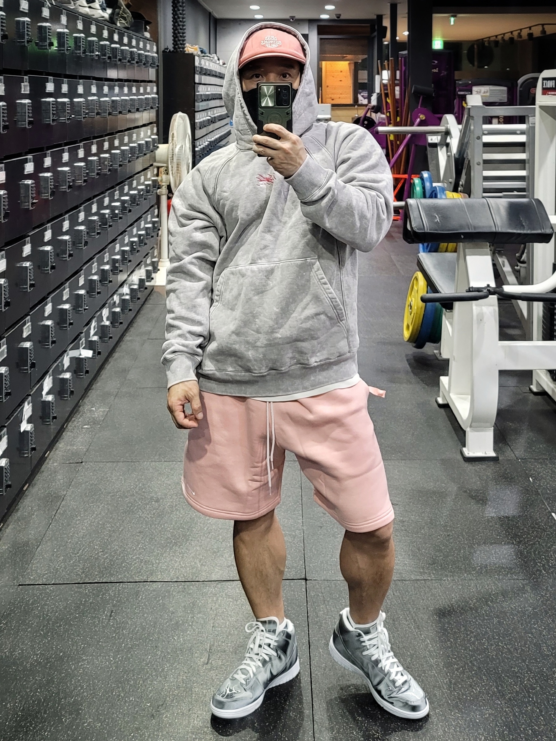 Nike NRG Solo Swoosh Fleece Shorts Bleached Coral - US/EU, Nike x Clot Dunk High Flux 착용 스타일