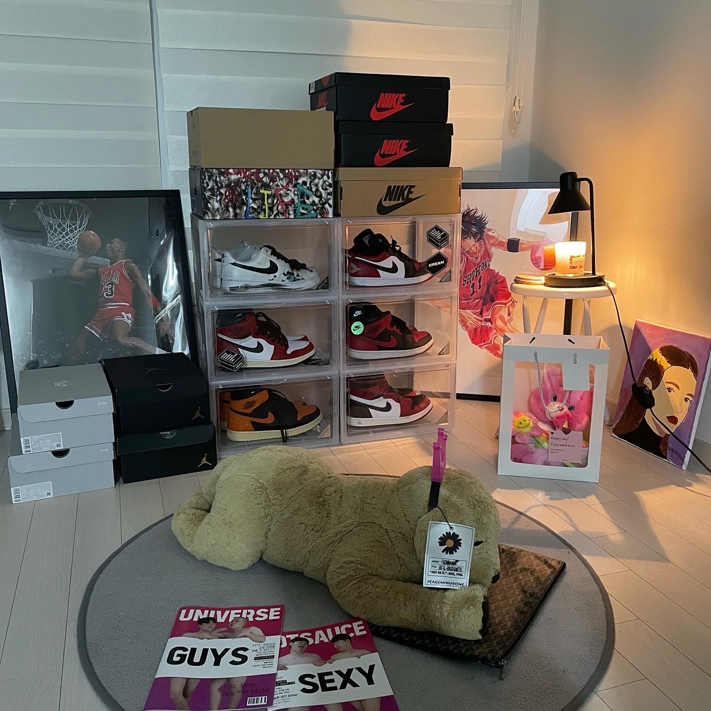 Jordan 1 Retro High OG Defiant SB LA to Chicago, Stussy Basic Stussy LS T-Shirt White 2022 착용 스타일 - 2