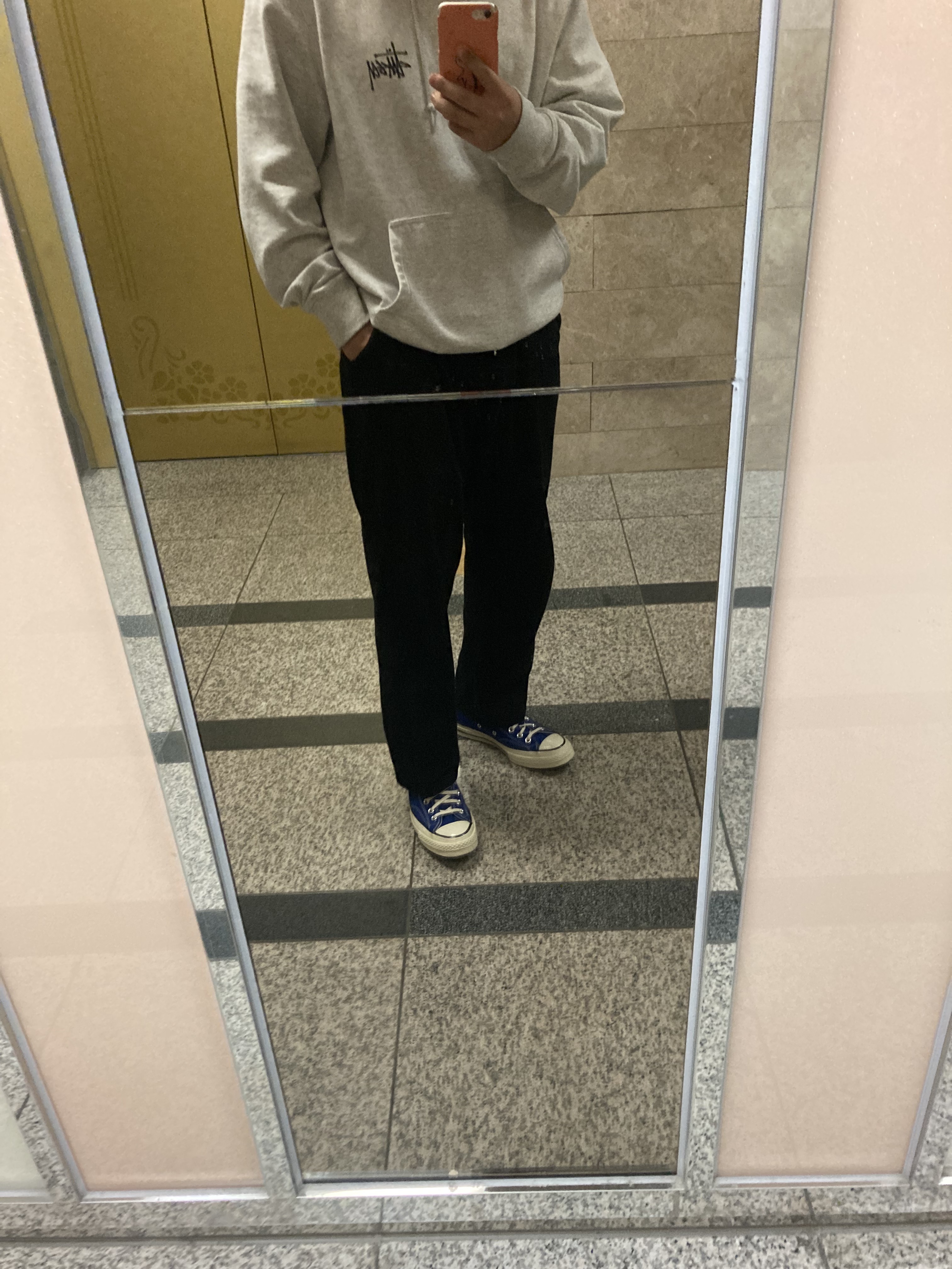 Converse Chuck 70 High Rush Blue, Stussy Basic Stussy Hoodie Ash Heather 2021 착용 스타일