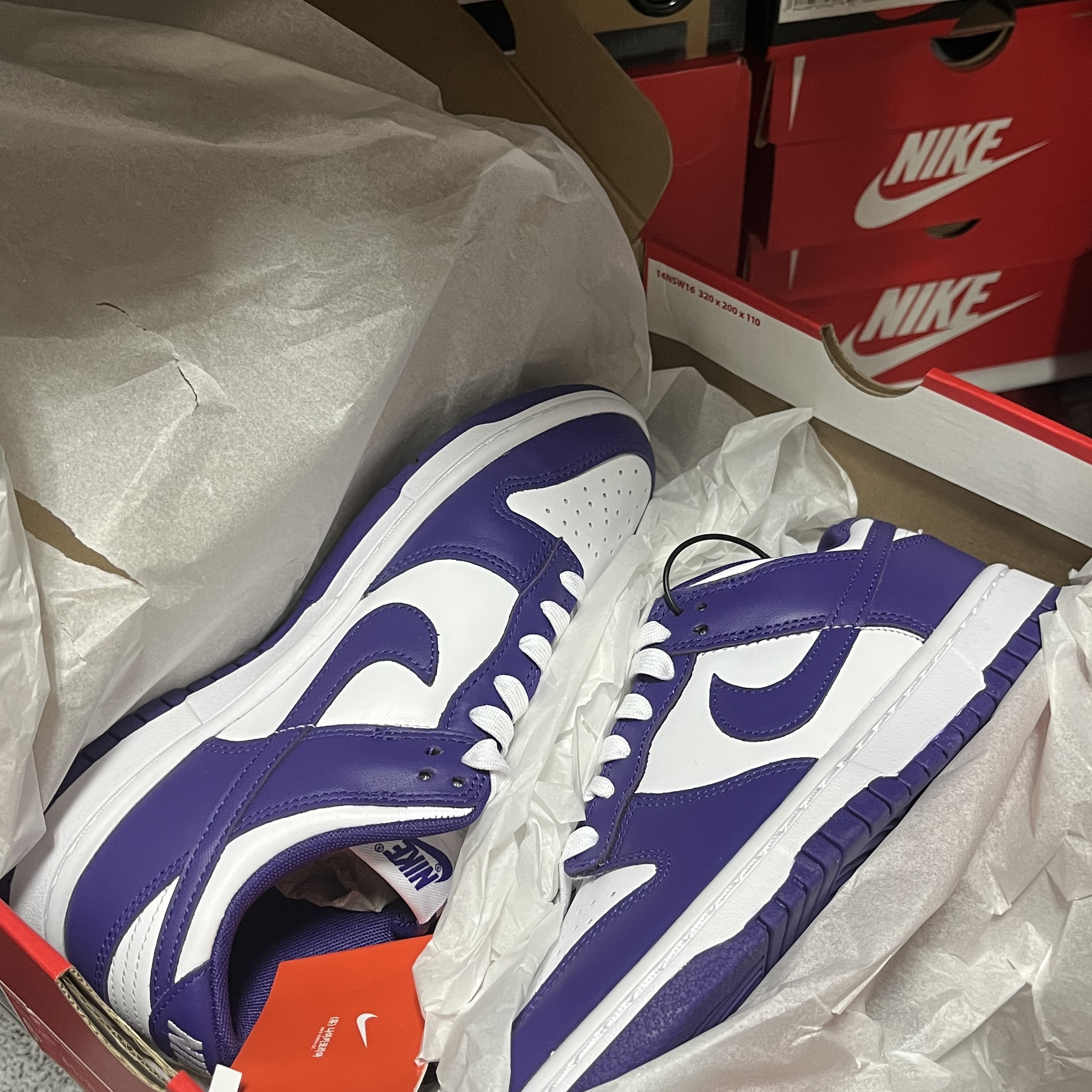 Nike Dunk Low Retro Championship Court Purple 착용 스타일