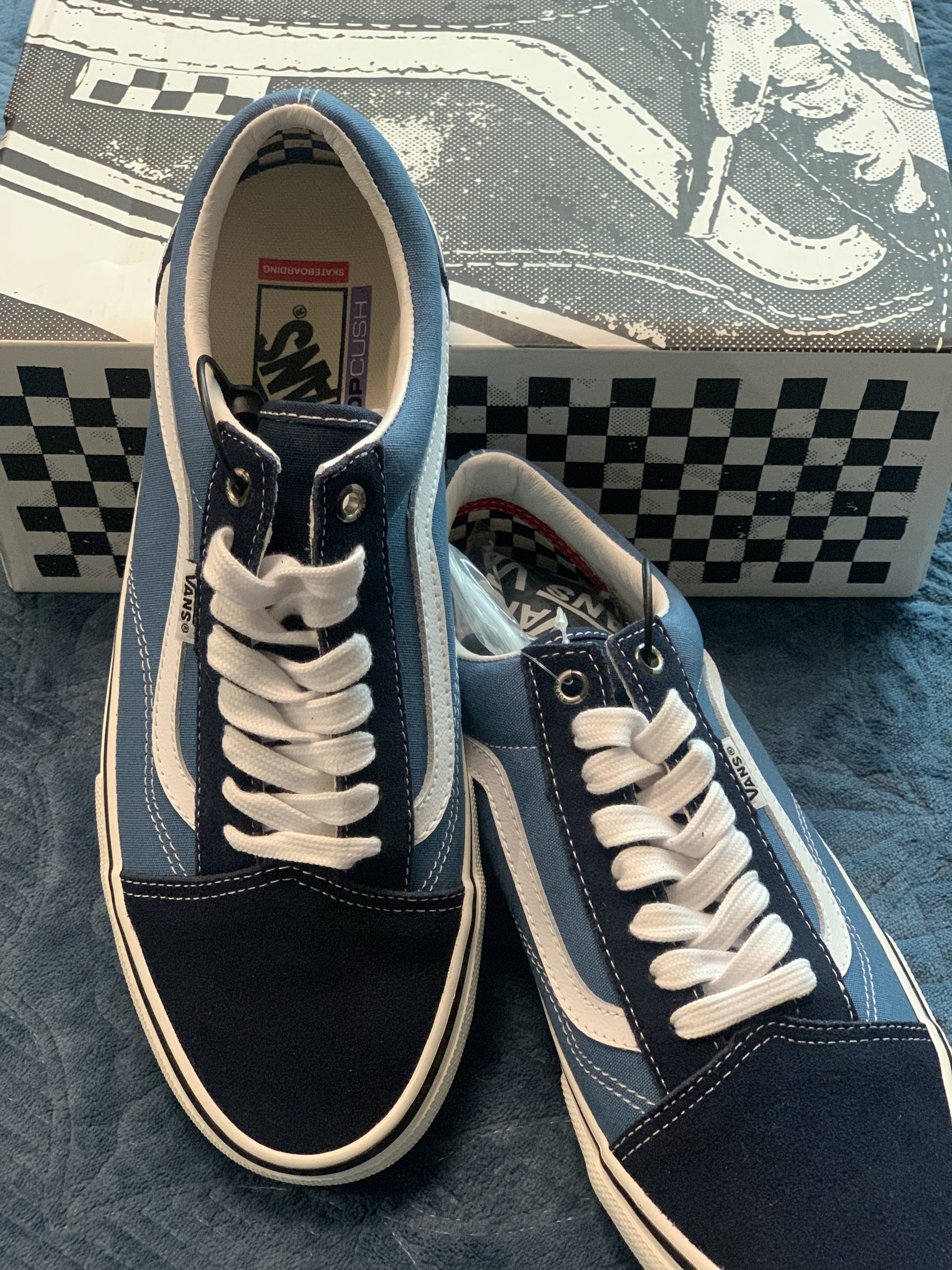 Vans x Palace Skate Old Skool Navy White 착용 스타일
