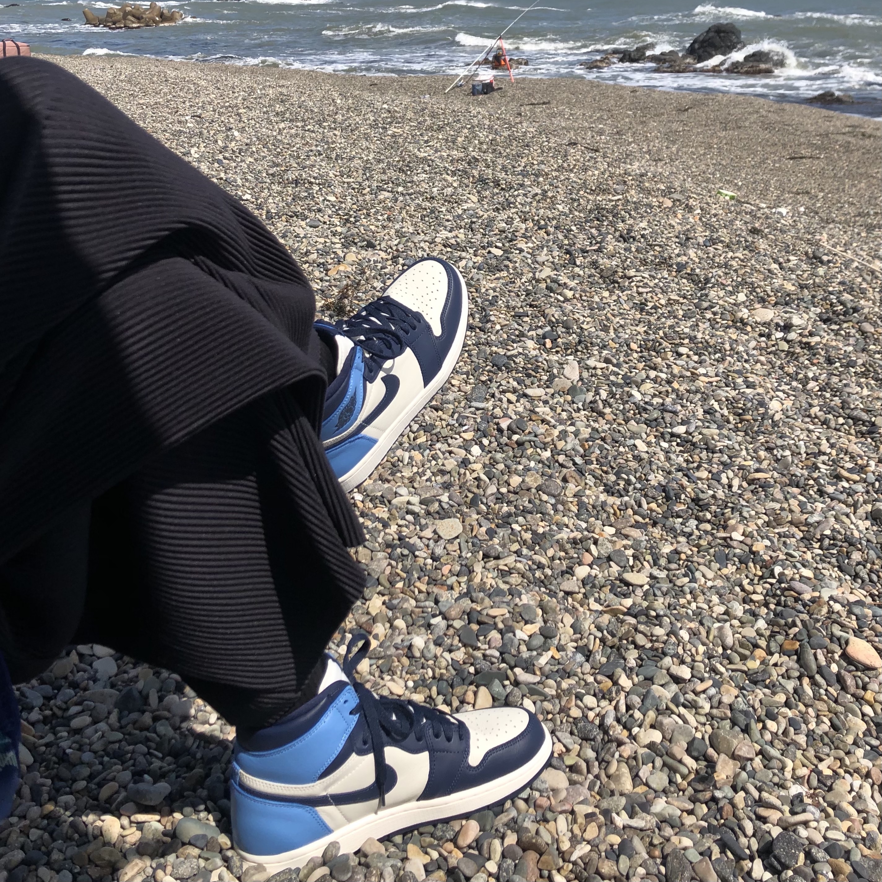 Jordan 1 Retro High Obsidian UNC 착용 스타일