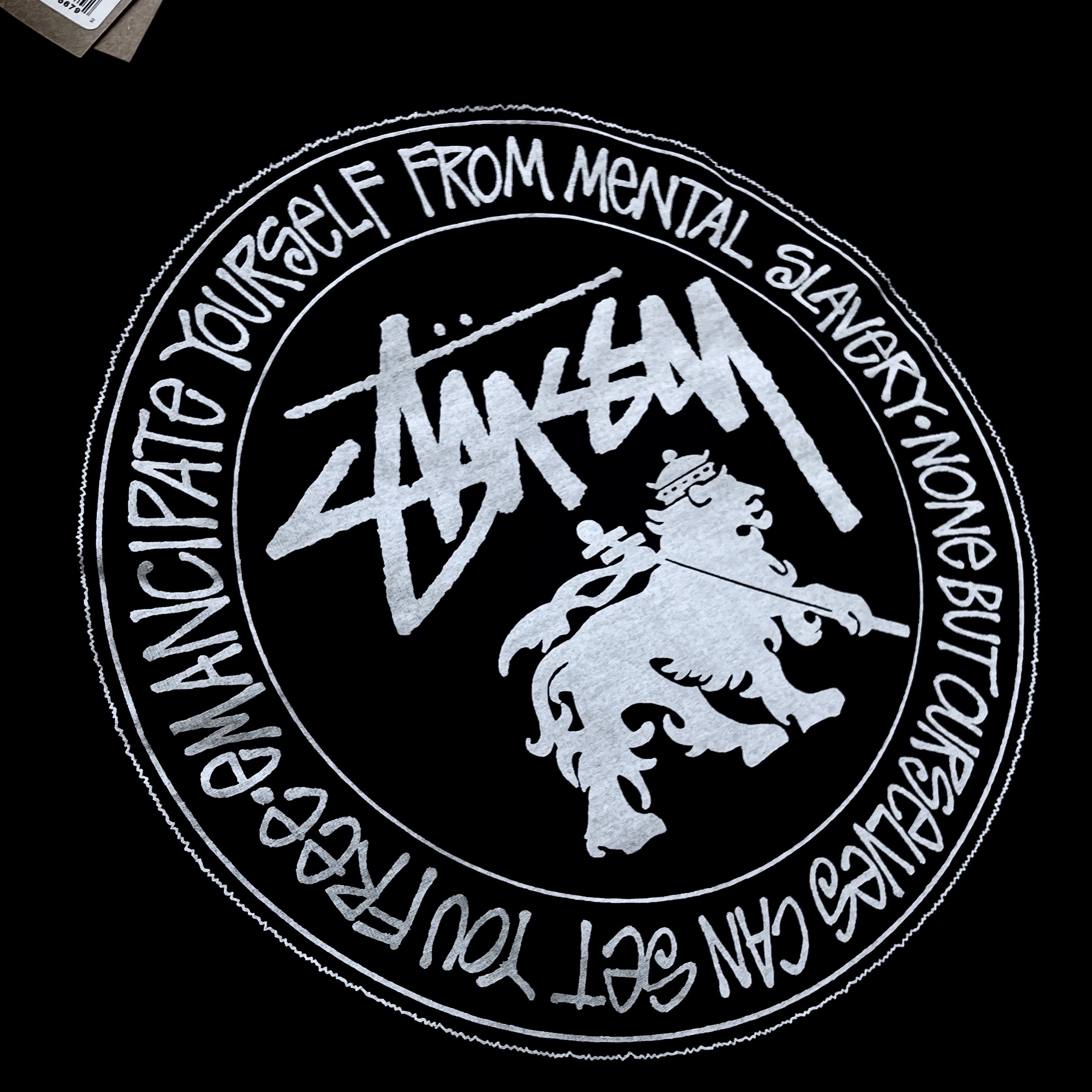 Stussy Lion Dot Pigment Dyed T-Shirt Black 착용 스타일