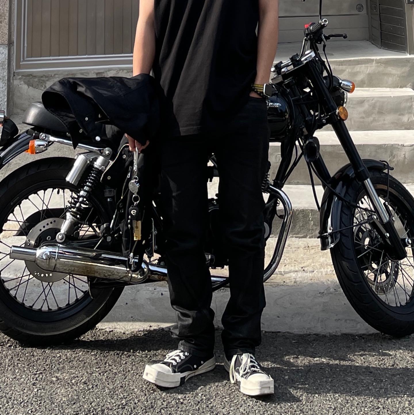 Converse x Drkshdw Turbodrk Chuck 70 Hi Black 착용 스타일 - 3
