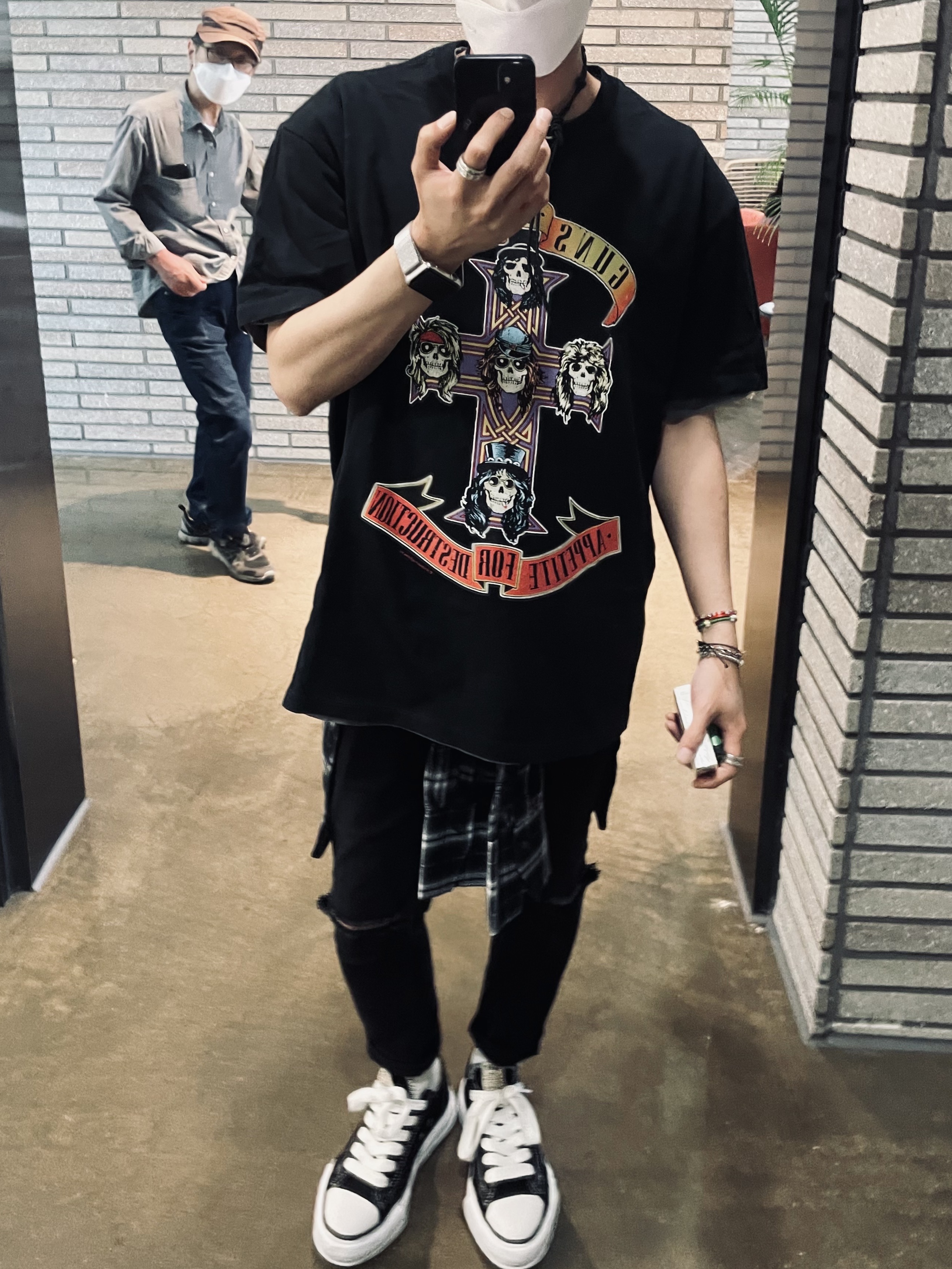 Maison Mihara Yasuhiro Peterson OG Sole Canvas Low Sneakers Black, Peaceminusone String Bracelet #4 착용 스타일 - 1
