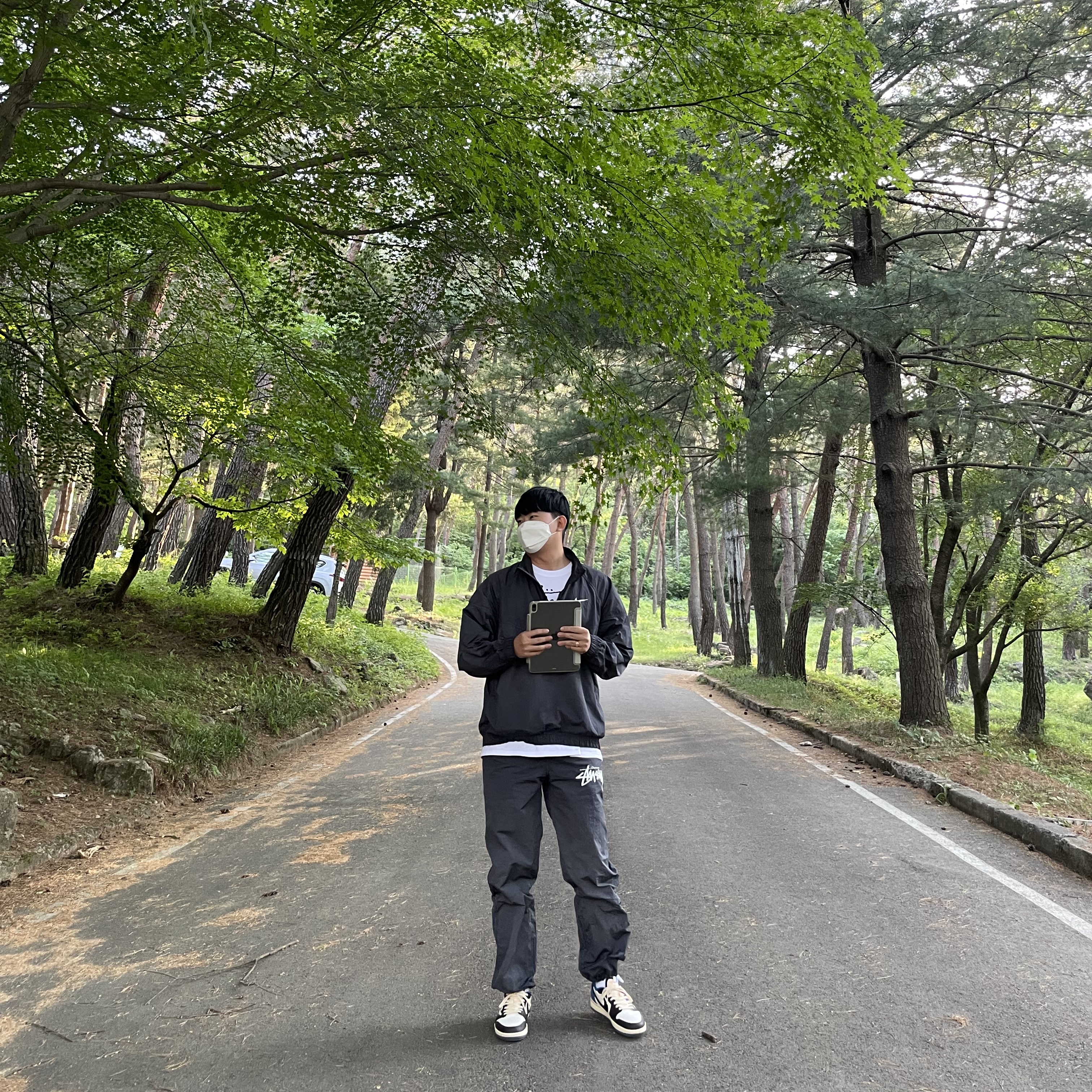 Nike x Stussy Beach Pants Off Noir, Nike x Stussy Windrunner Jacket Off Noir 착용 스타일 - 3
