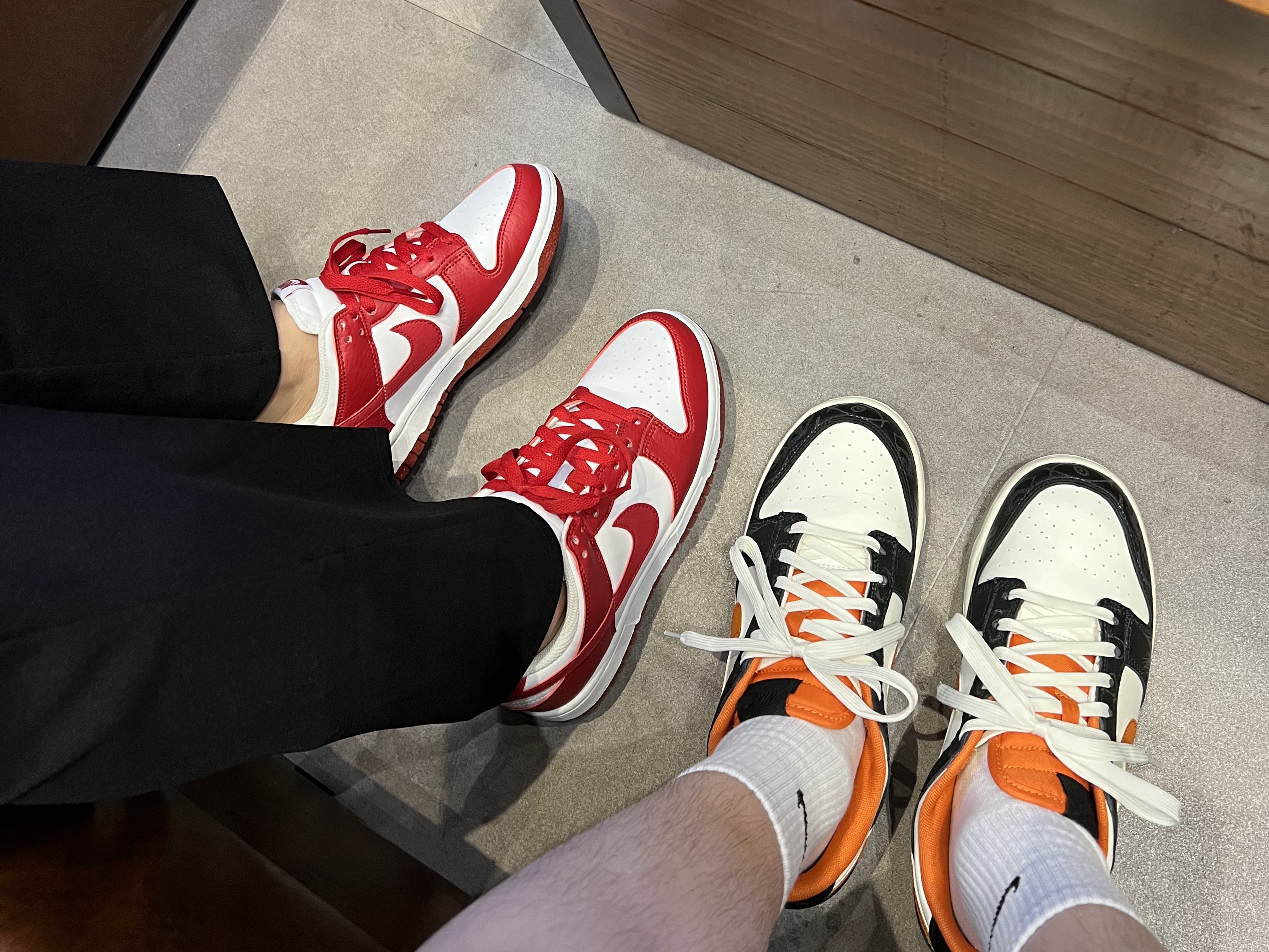 Nike Dunk Low Retro PRM Halloween, (W) Nike Dunk Low Next Nature Gym Red 착용 스타일
