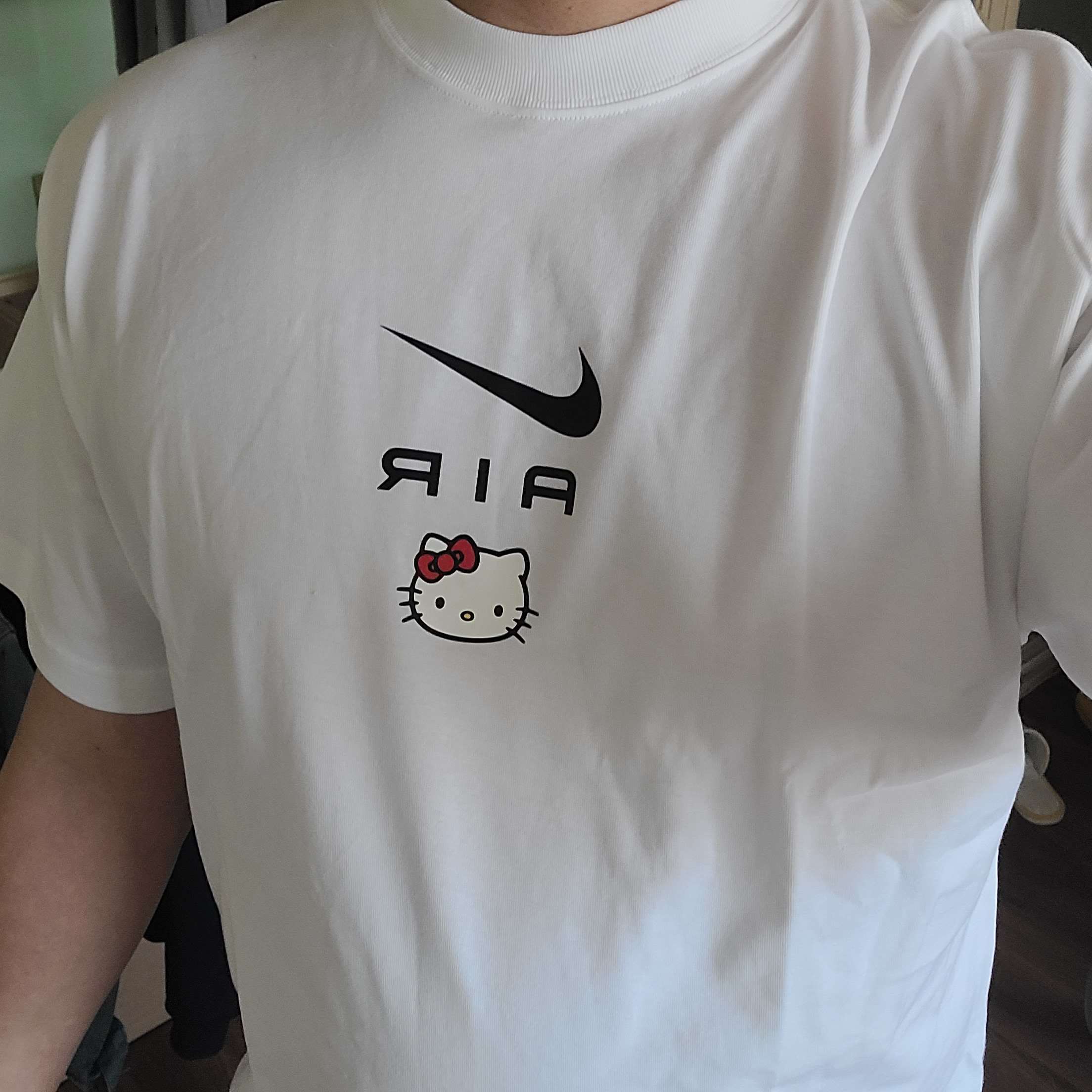 Nike x Hello Kitty NRG Air T-Shirt White - Asia 착용 스타일