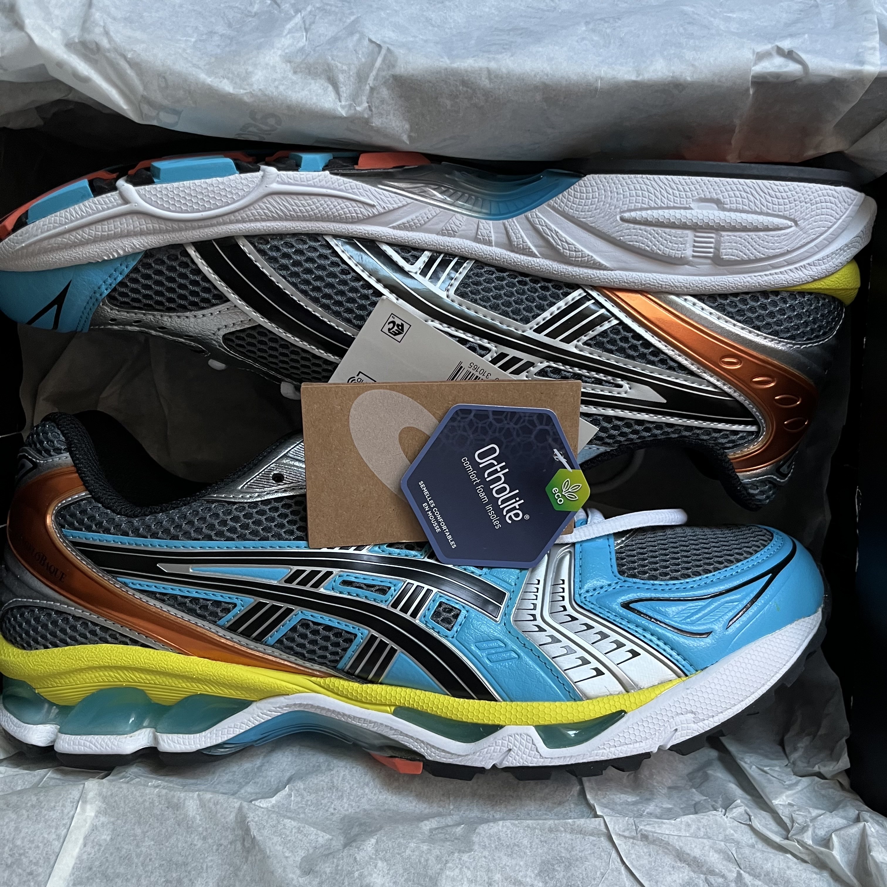 Asics x Angelo Baque Gel-Kayano 14 Blue Multi 착용 스타일