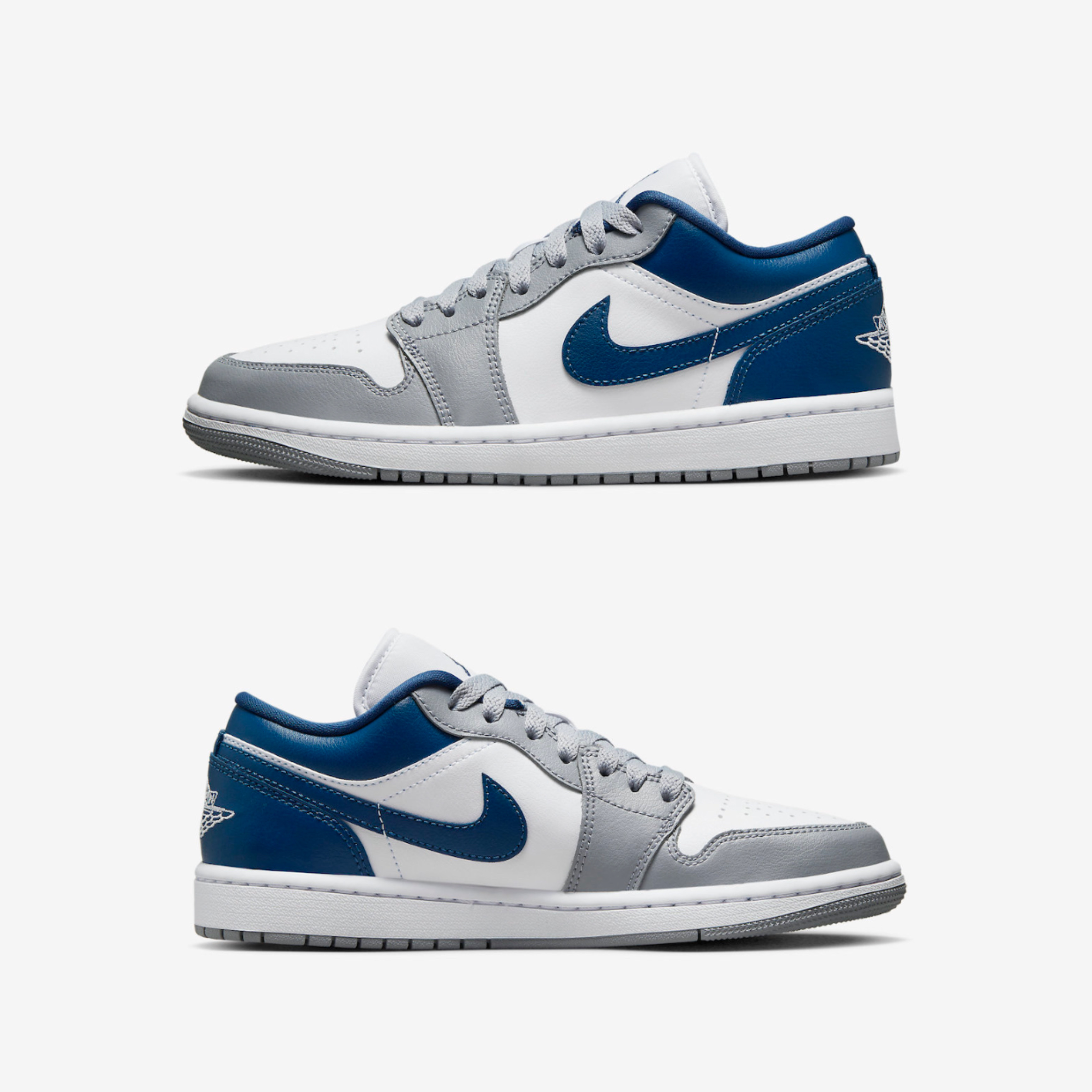 (W) Jordan 1 Low White Grey Blue 착용 스타일 - 3