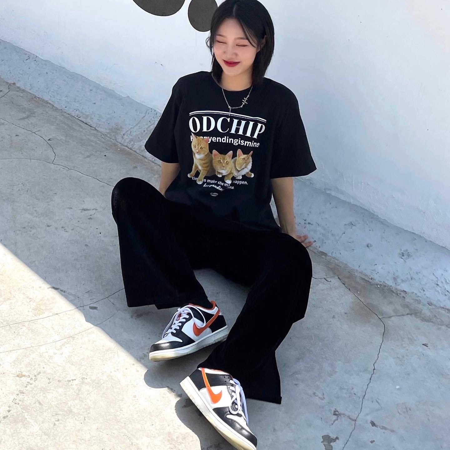 Nike Dunk Low Retro PRM Halloween, (GS) Nike Dunk Low PRM Halloween 착용 스타일 - 1