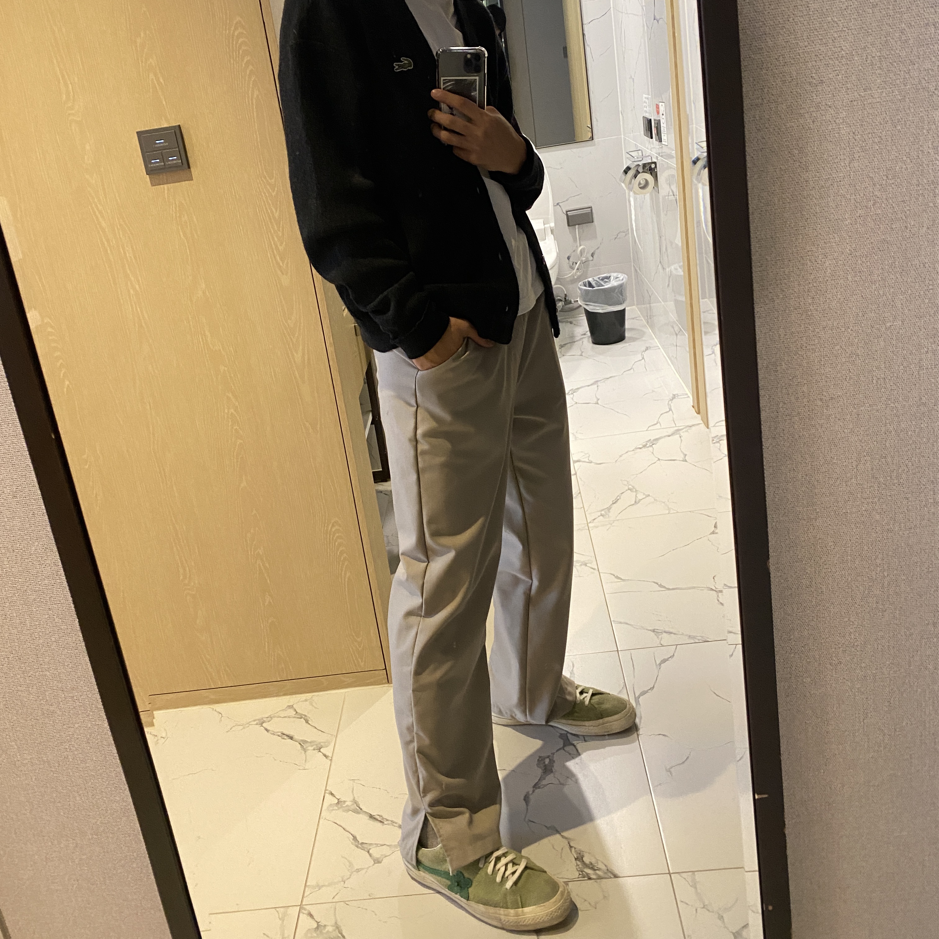 Converse x Golf le Fleur One Star Ox Jade Lime 착용 스타일