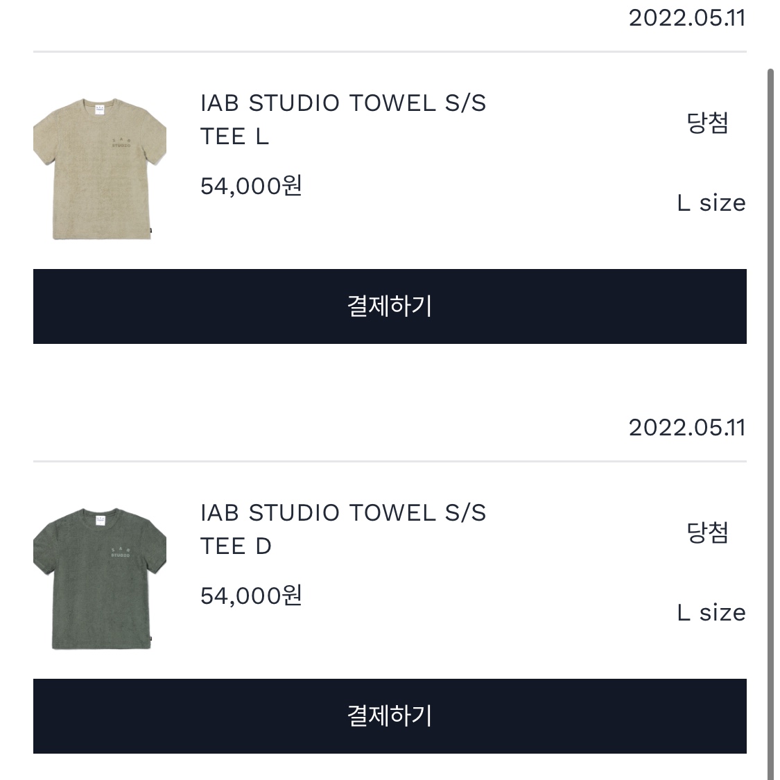 IAB Studio Towel T-Shirt Deep Green, IAB Studio Towel T-Shirt Light Green 착용 스타일