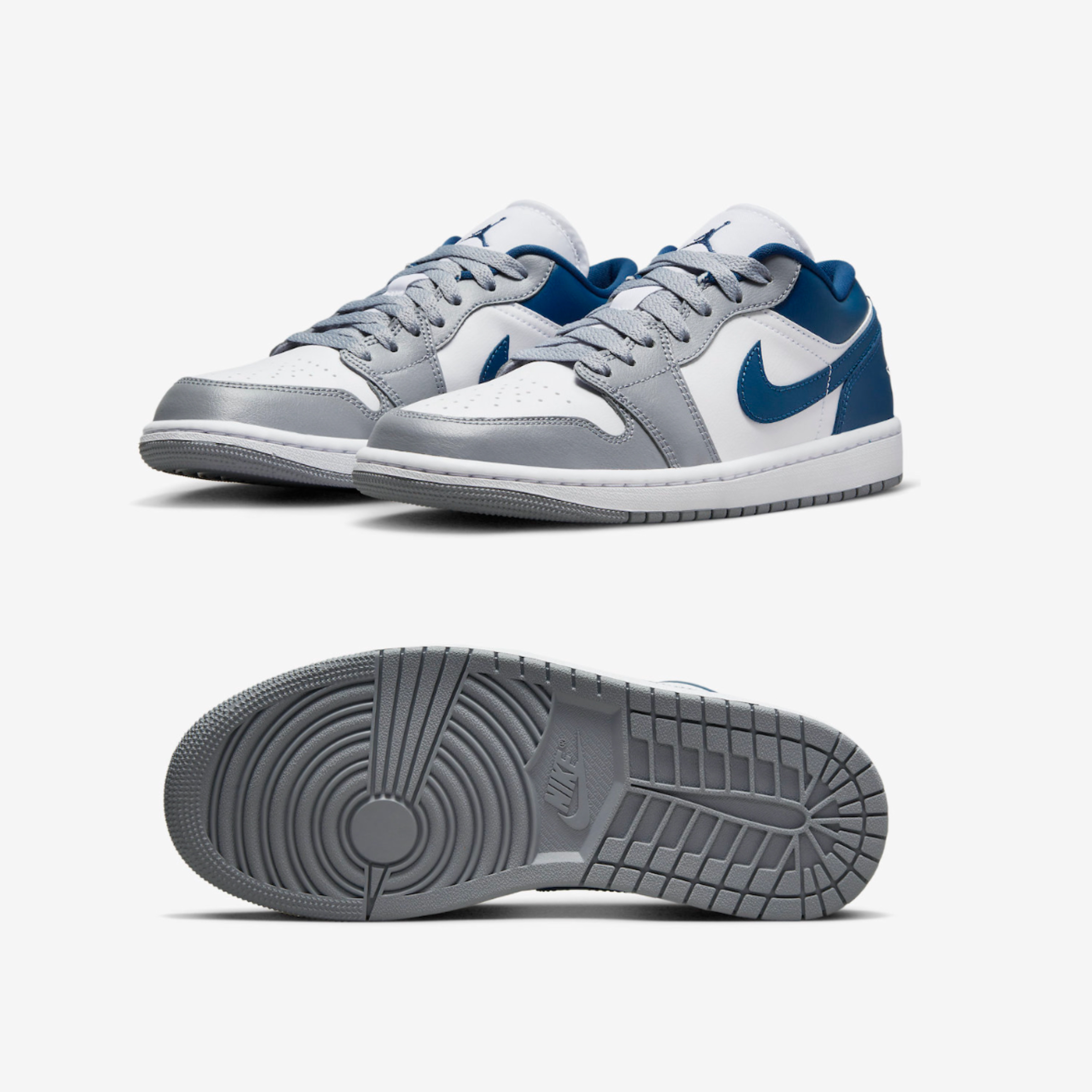 (W) Jordan 1 Low White Grey Blue 착용 스타일 - 2