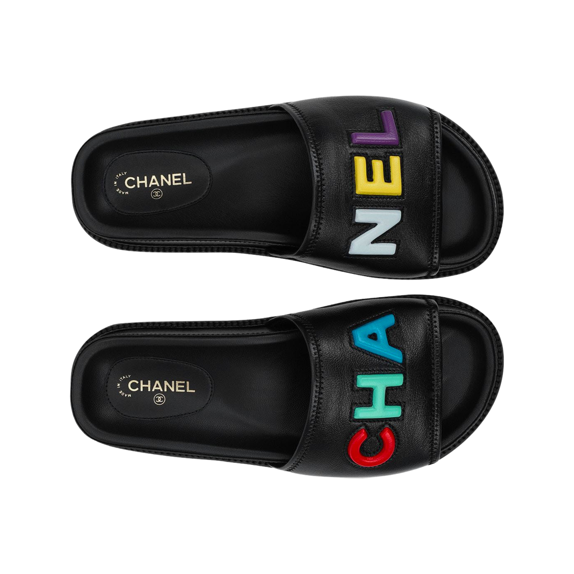 (W) 샤넬 뮬 램스킨 & 블랙 멀티컬러((W) Chanel Mules Lambskin & Black Multicolor) - 3