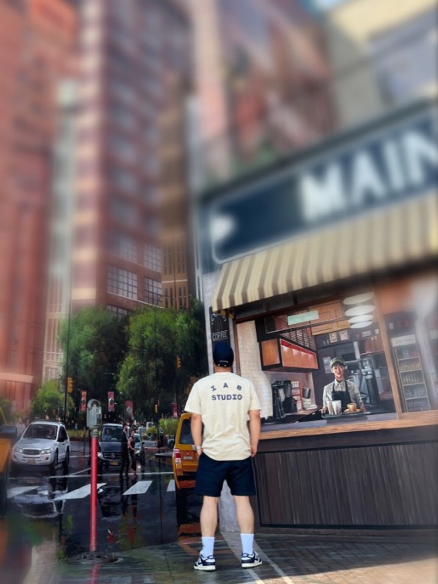 IAB Studio Pigment T-Shirt Oatmeal, (W) Nike Dunk Low Vintage Midnight Navy 착용 스타일 - 2