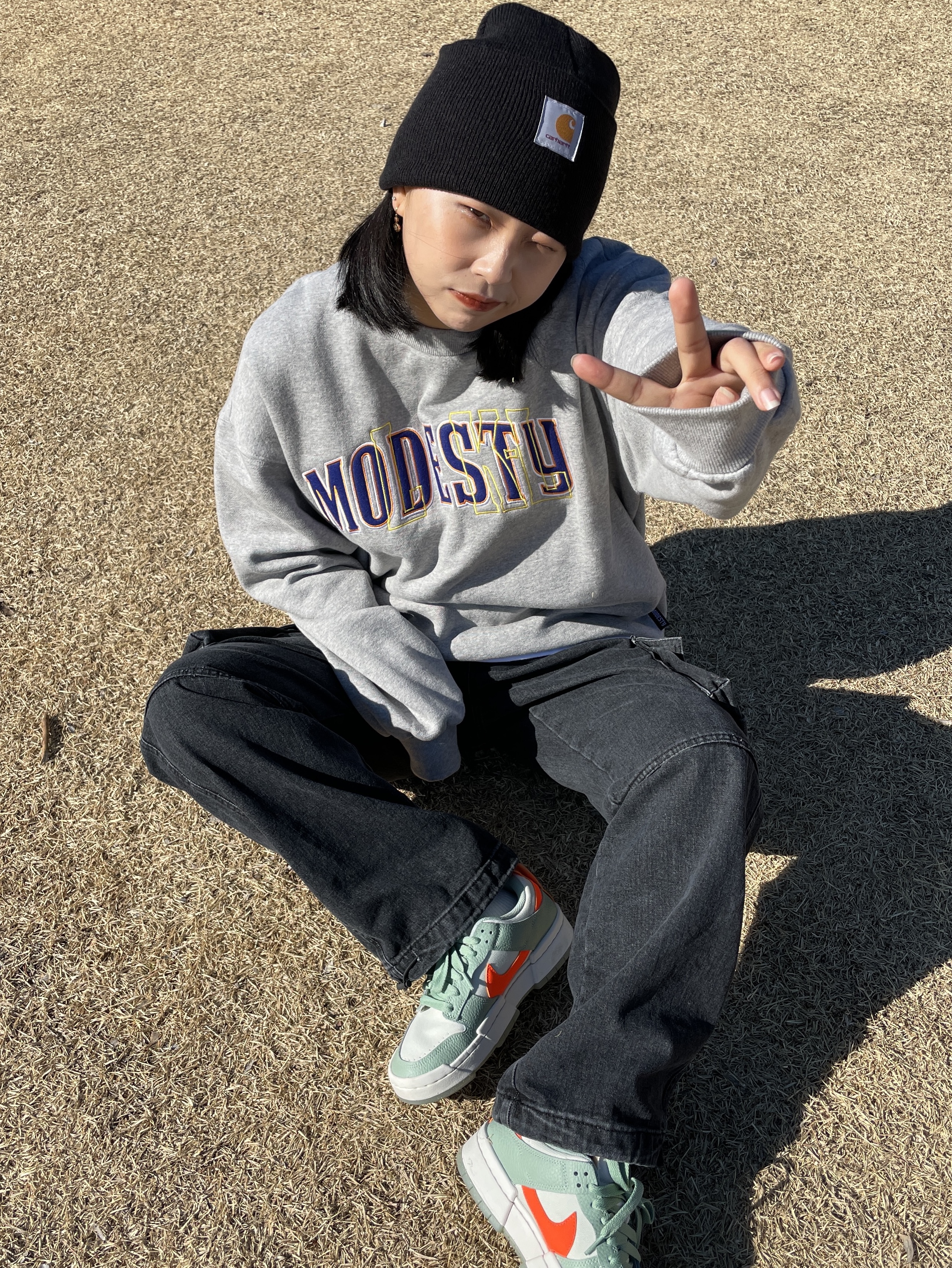 (W) Nike Dunk Low Disrupt Sea Glass 착용 스타일 - 2