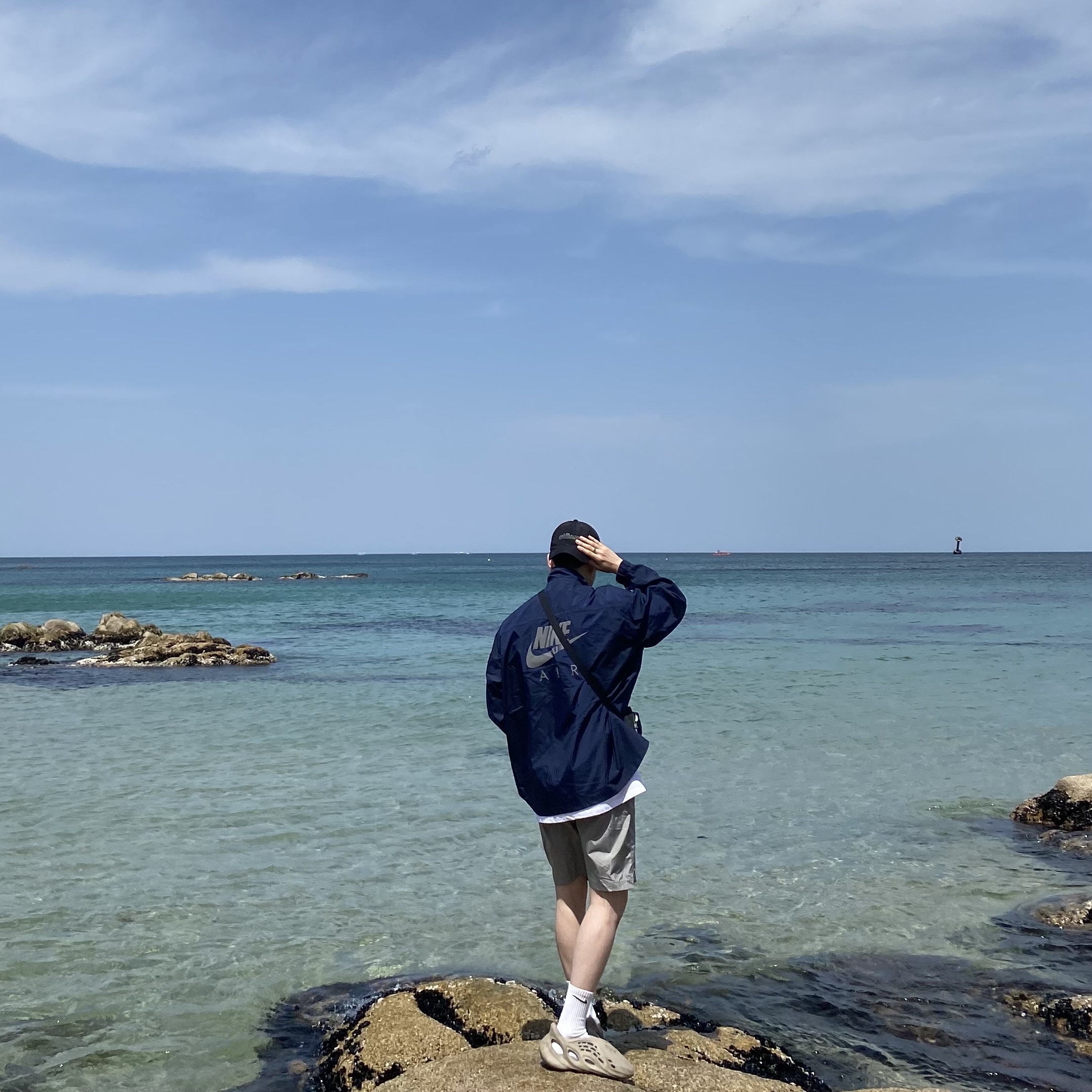 Nike x Kim Jones Reversible Wind Breaker Navy - US/EU, IAB Studio Woven Shorts Gray 착용 스타일