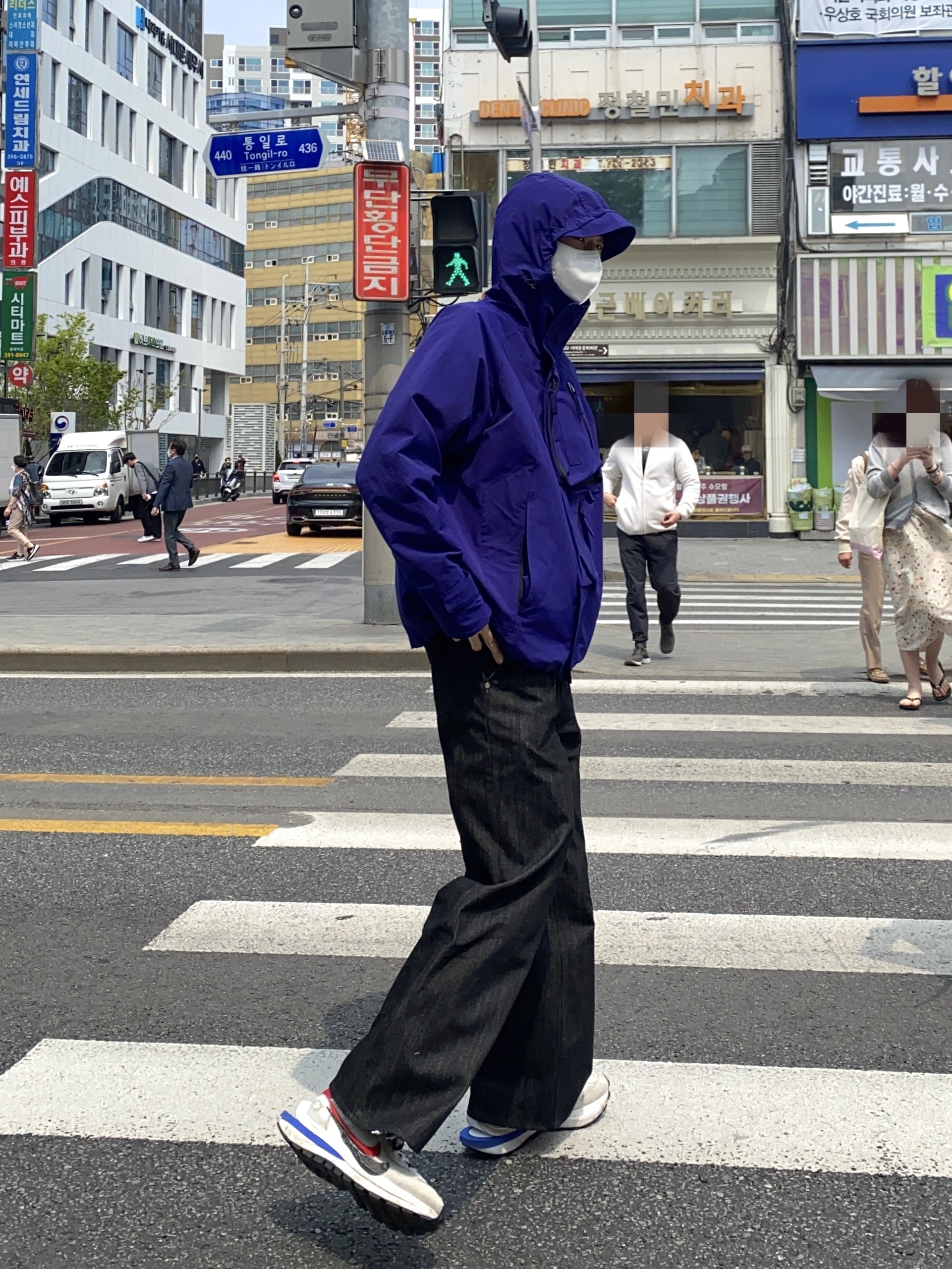 Nike x Sacai VaporWaffle Royal Fuchsia, Undermycar Rikan Multi Pocket Casual Jacket Limoges - 21FW (Red Holo Edition) 착용 스타일