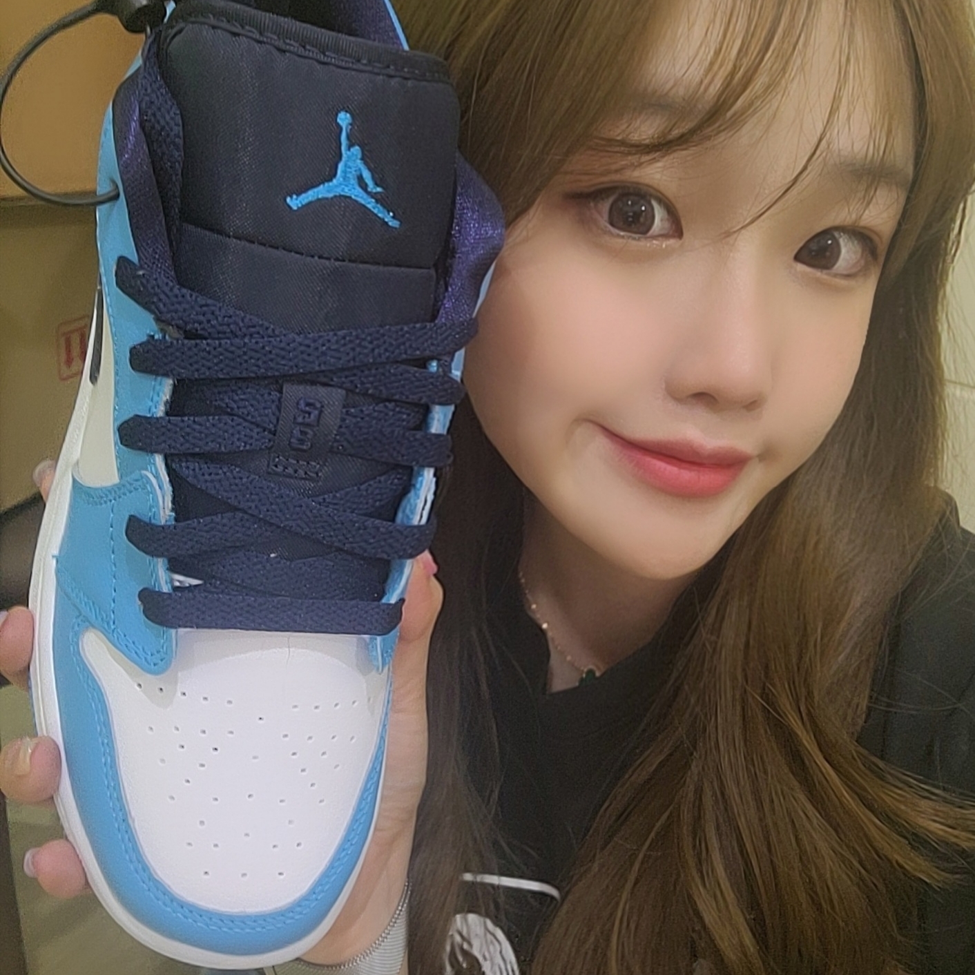 (GS) Jordan 1 Low Dark Powder Blue 착용 스타일 - 2