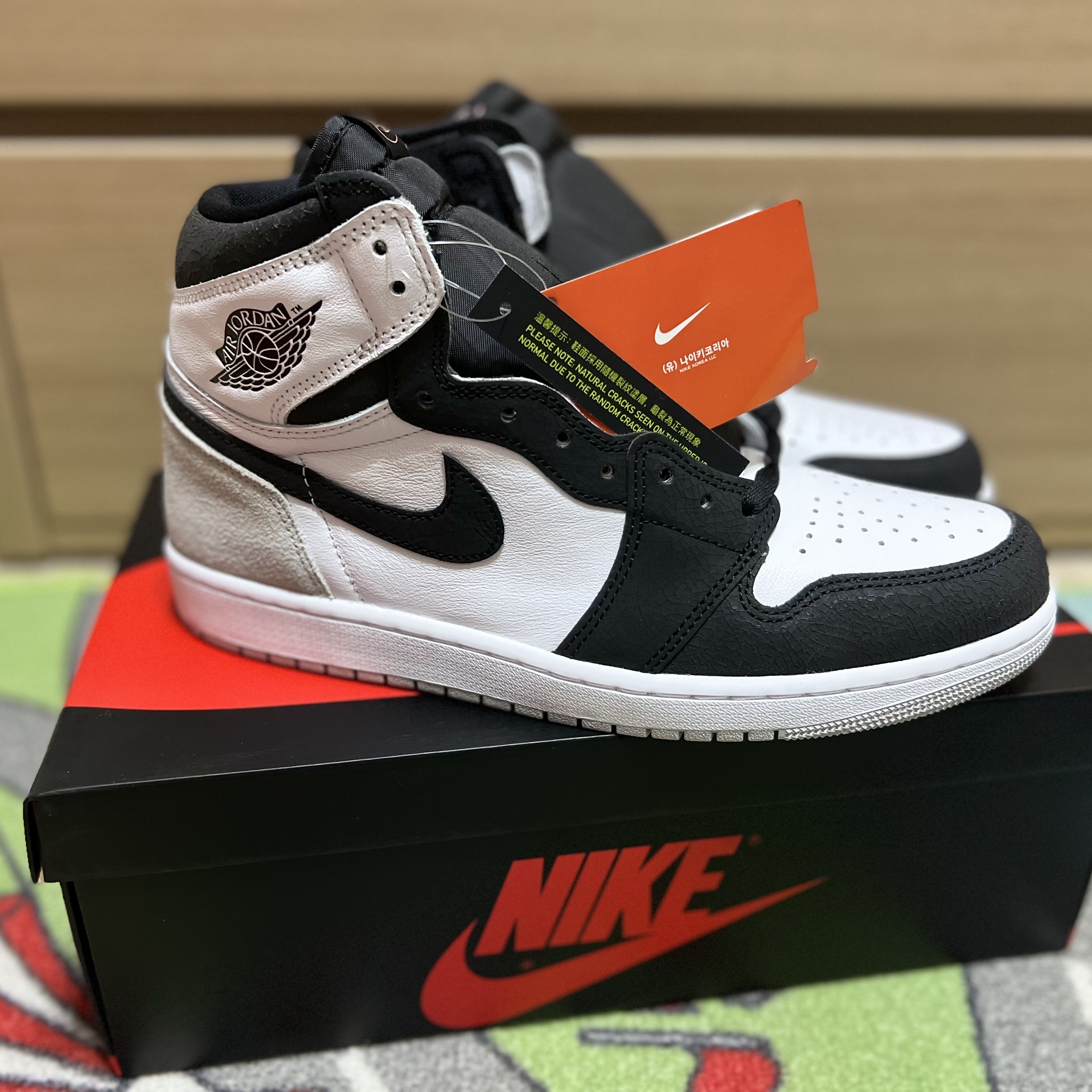 Jordan 1 Low OG Neutral Grey, Jordan 1 Retro High OG Bleached Coral 착용 스타일 - 2