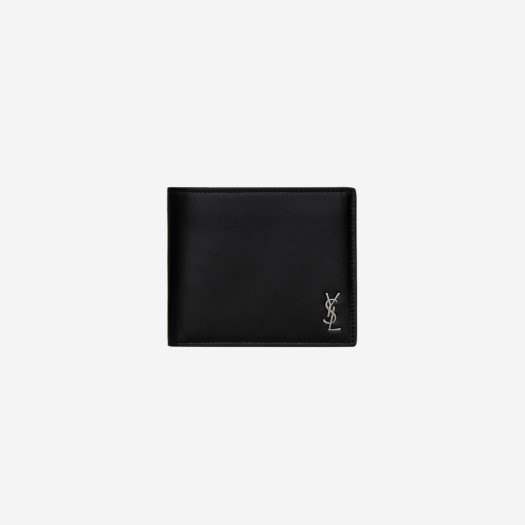 Saint Laurent Tiny Cassandre East/West Wallet in Matte Leather Black
