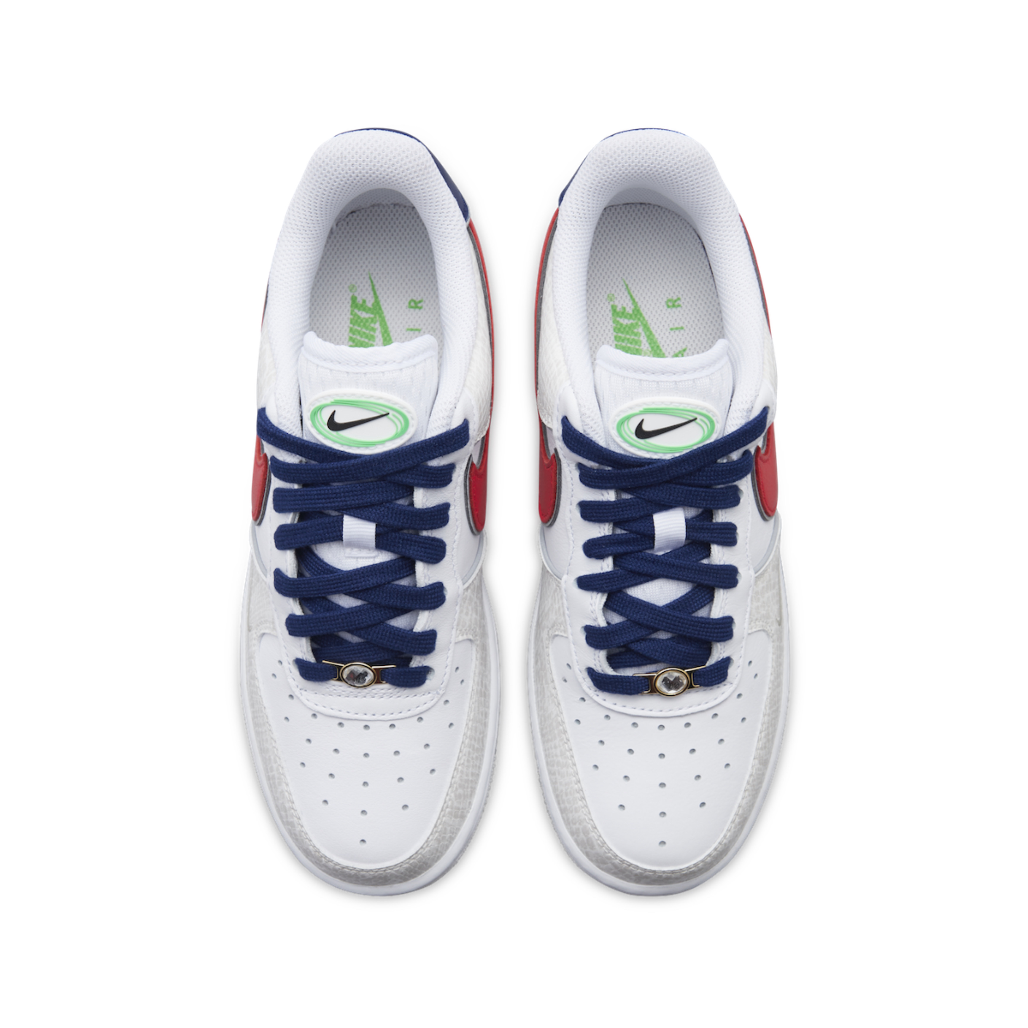 Nike Air Force 1 Low White Red Midsole, Nike Air Force 1 Low Retro Cocoa Snake 2018 착용 스타일 - 4