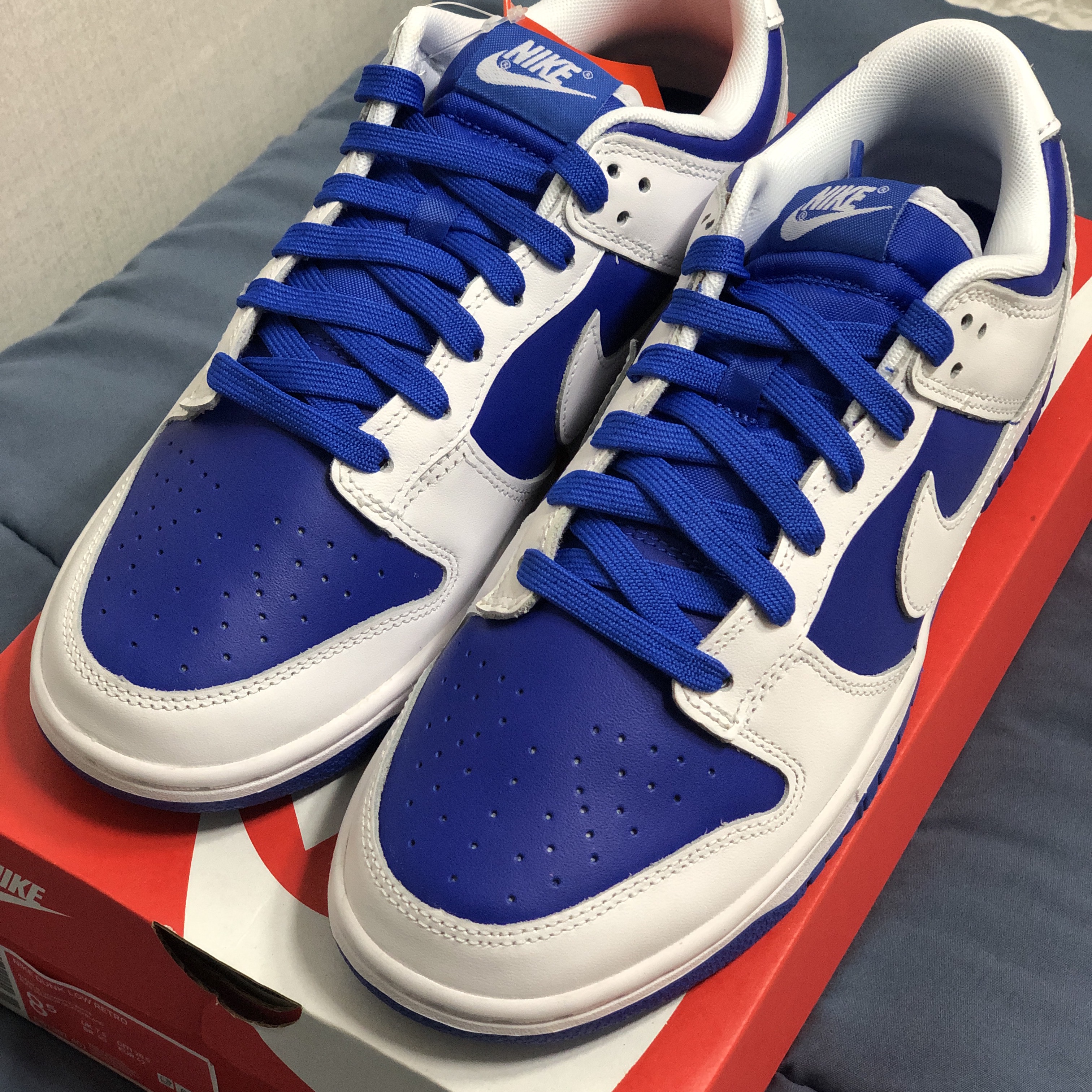 Nike Dunk Low Retro Racer Blue and White 착용 스타일 - 2