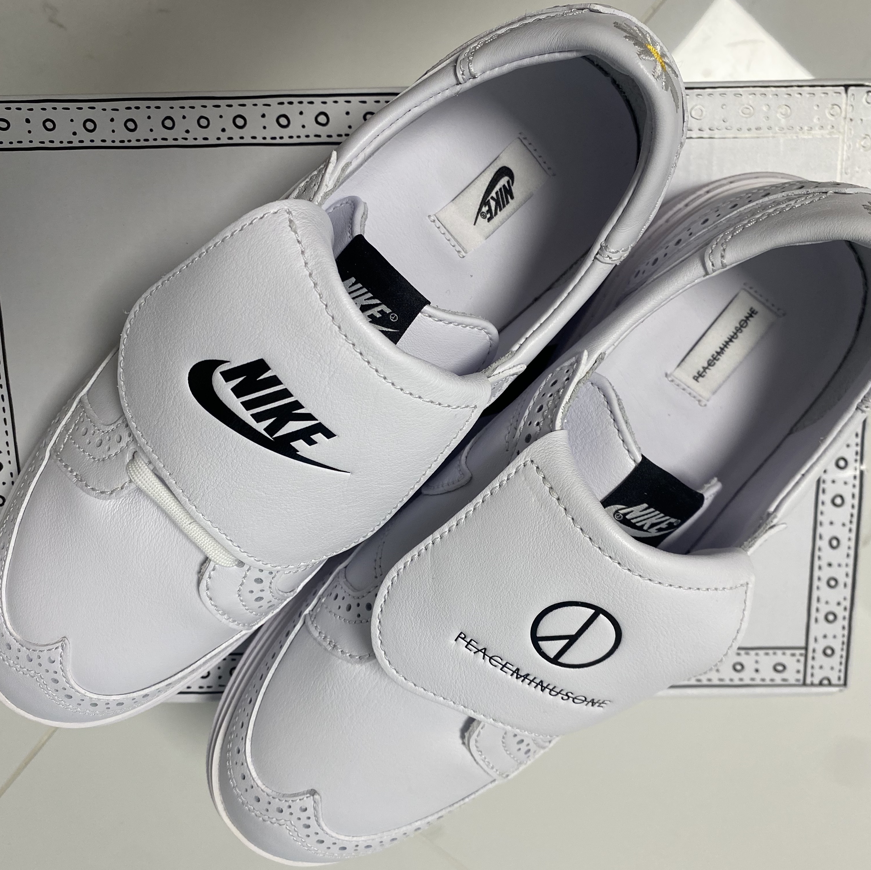 Nike x Peaceminusone Kwondo1 White 착용 스타일 - 2