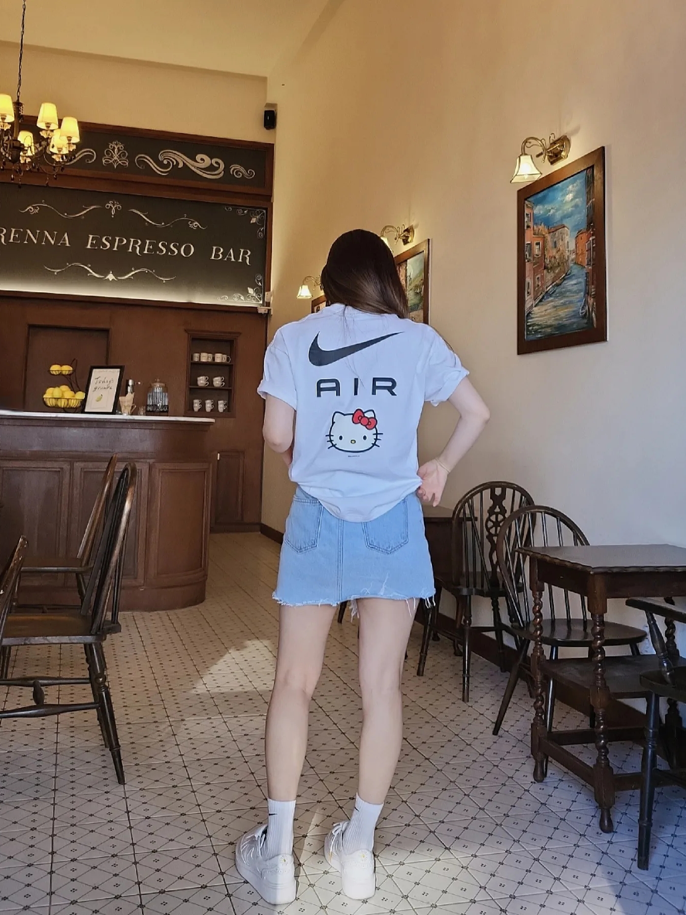 Nike x Hello Kitty NRG Air T-Shirt White - Asia, Nike x Peaceminusone Kwondo1 White 착용 스타일 - 1