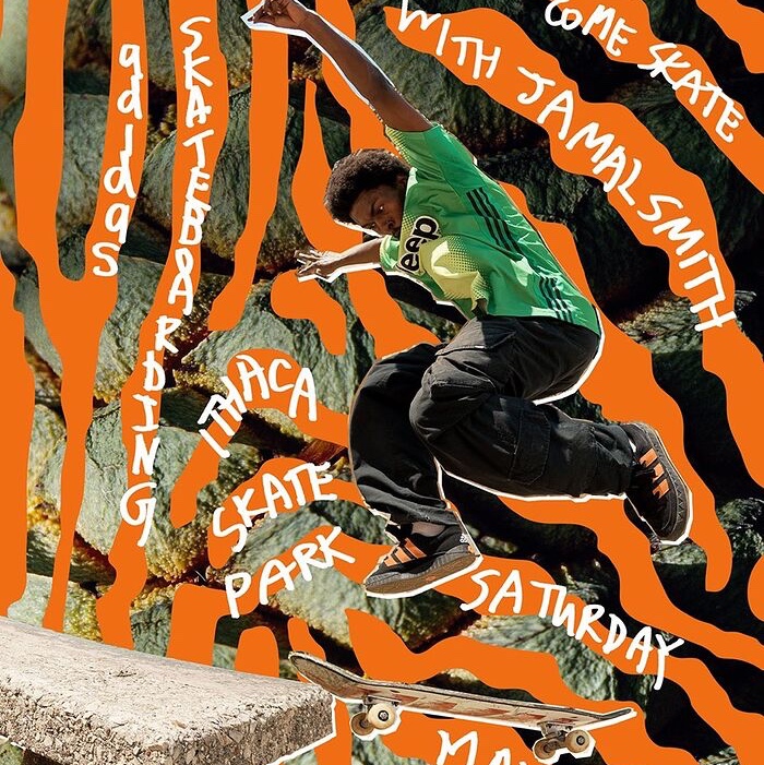 Adidas x Jamal Smith Adimatic Black Orange Rush 착용 스타일