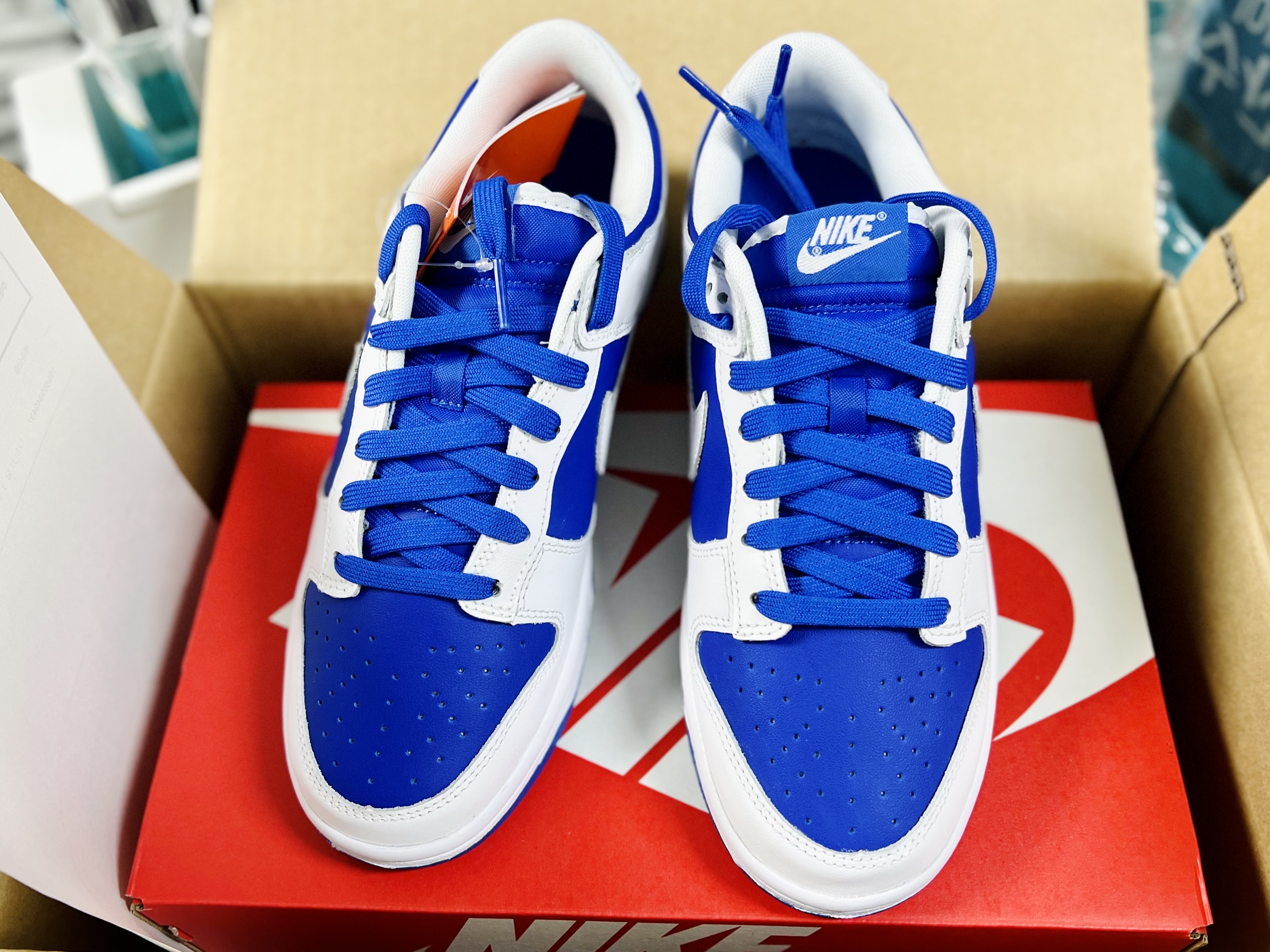 Nike Dunk Low Retro Racer Blue and White 착용 스타일 - 3