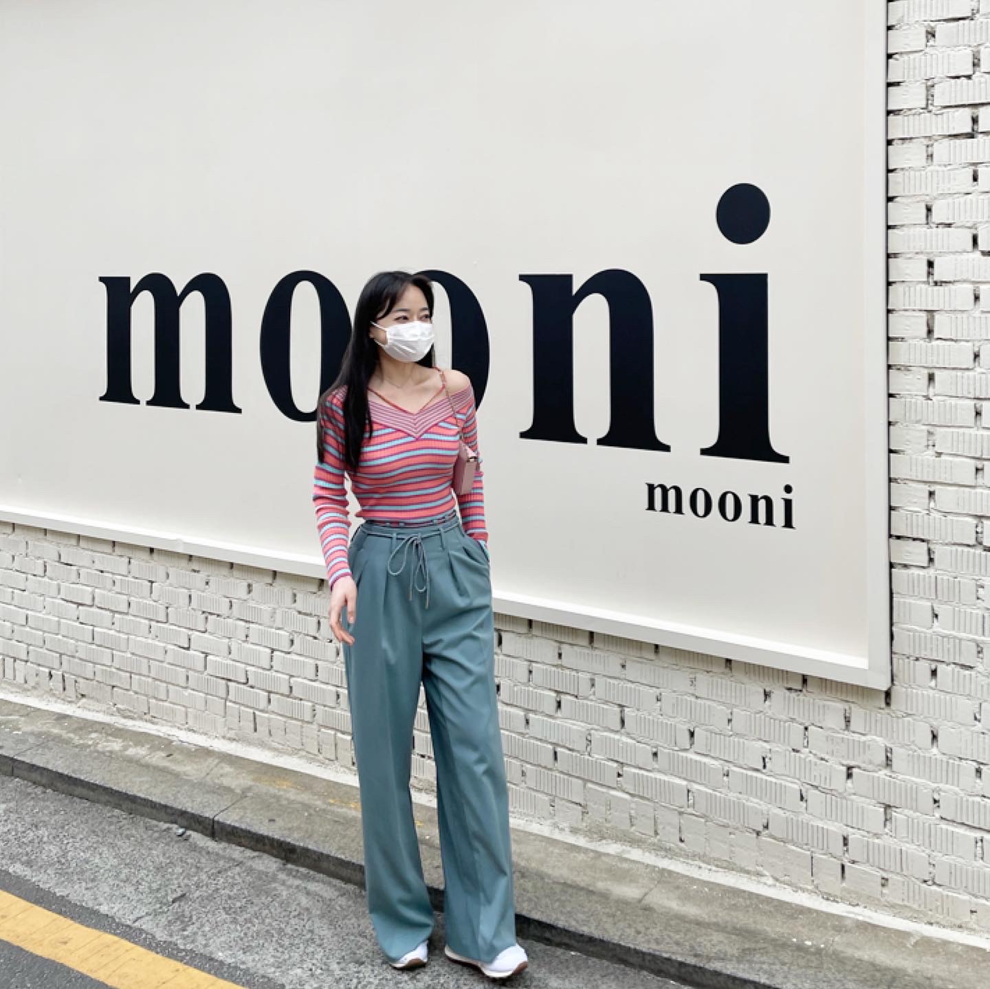 (W) New Balance x Miu Miu 574 Denim White 착용 스타일