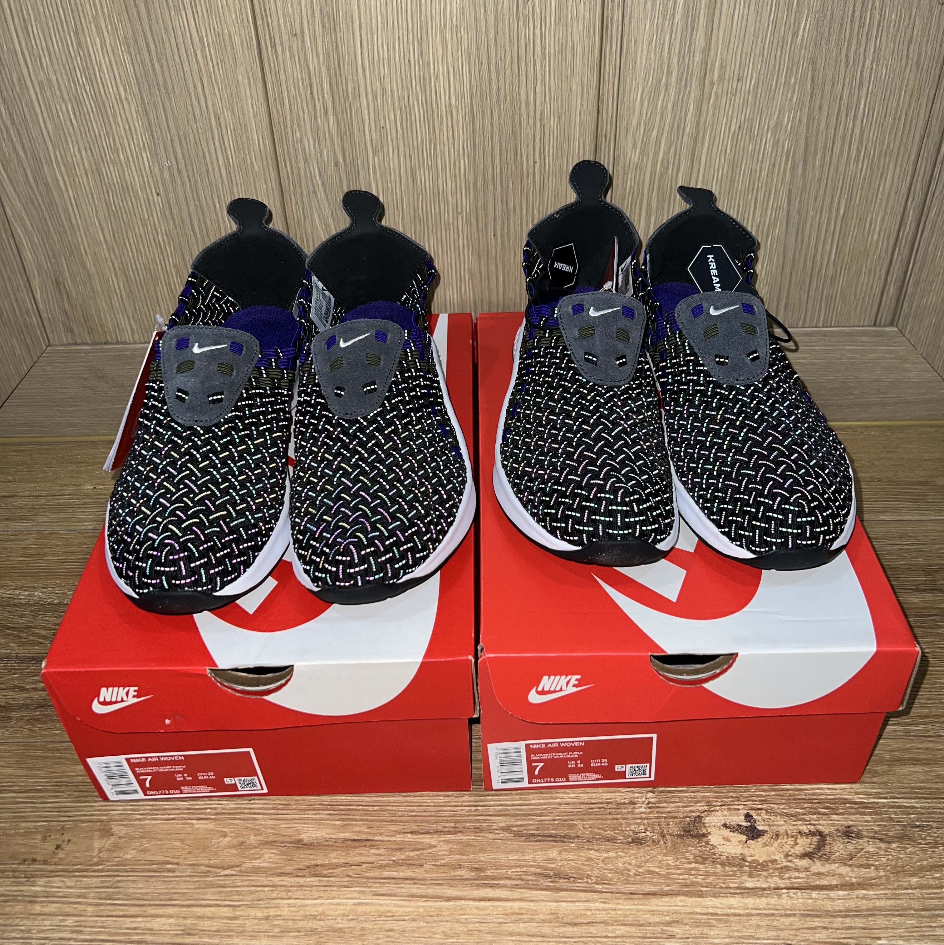 Nike Air Woven Black Court Purple 착용 스타일 - 3