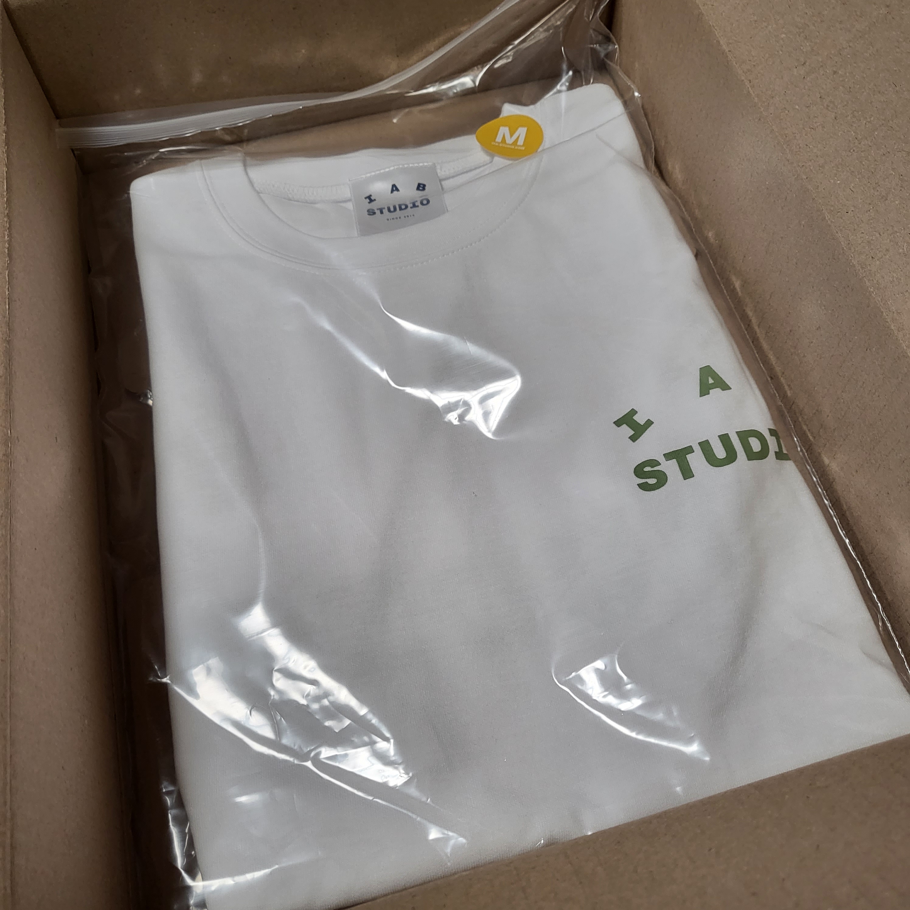 IAB Studio T-Shirt White Light Green 착용 스타일